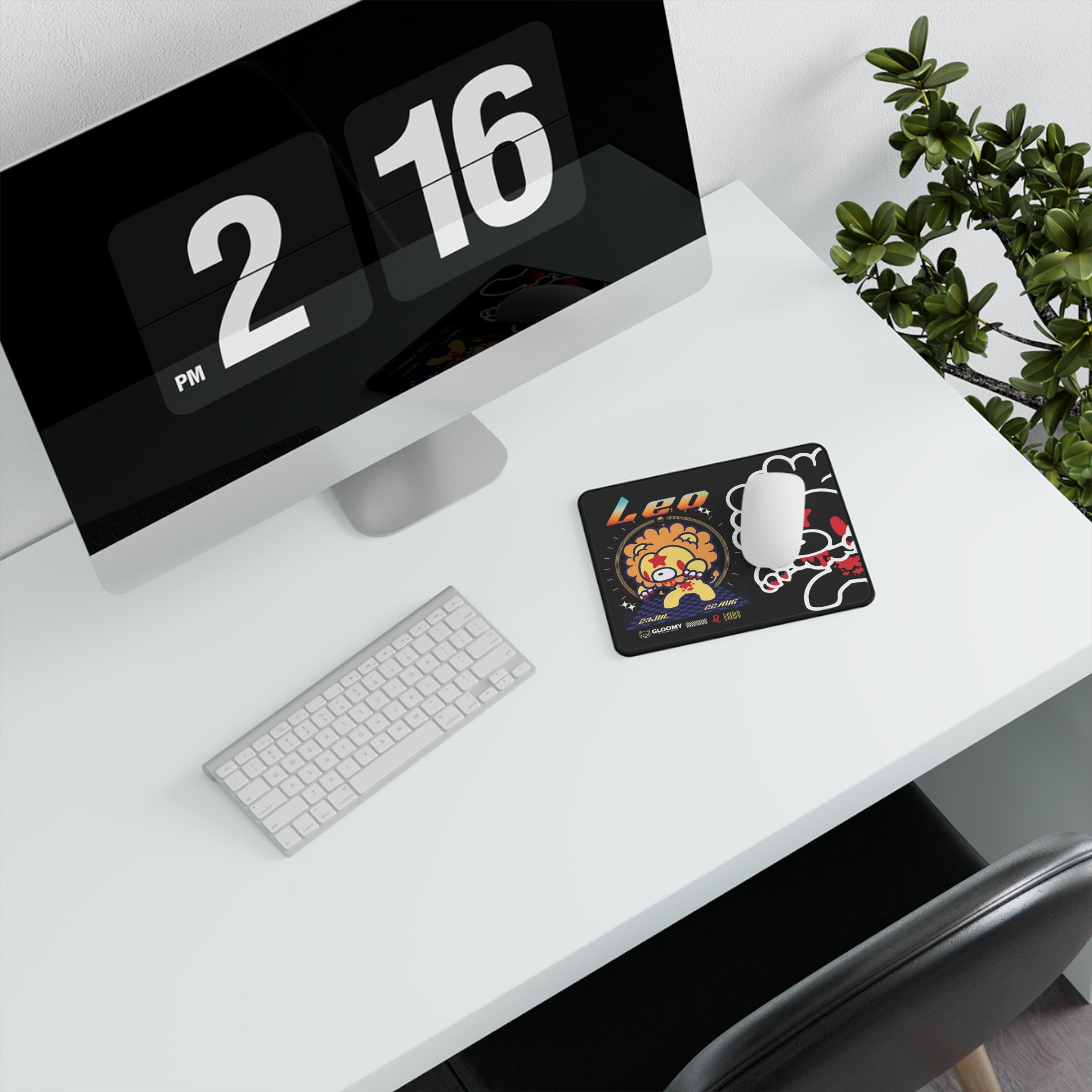 Leo Zodiac Gloomy  Bear Non-Slip Gaming Mouse Pad