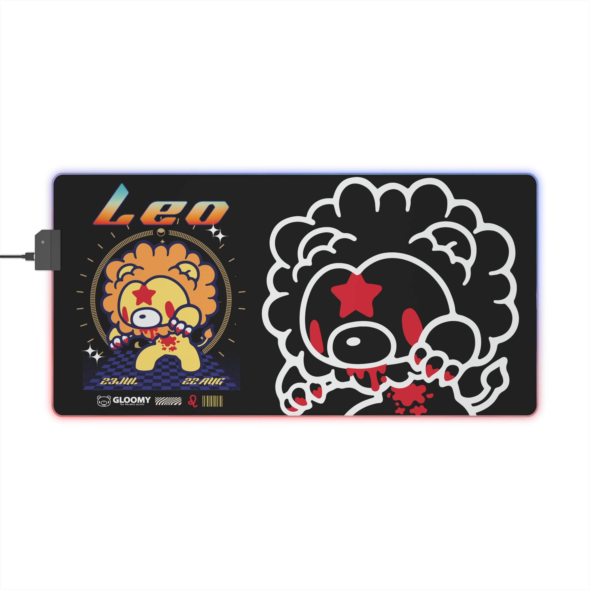 Leo Zodiac gloomy bear LED Gaming Mouse Pad
