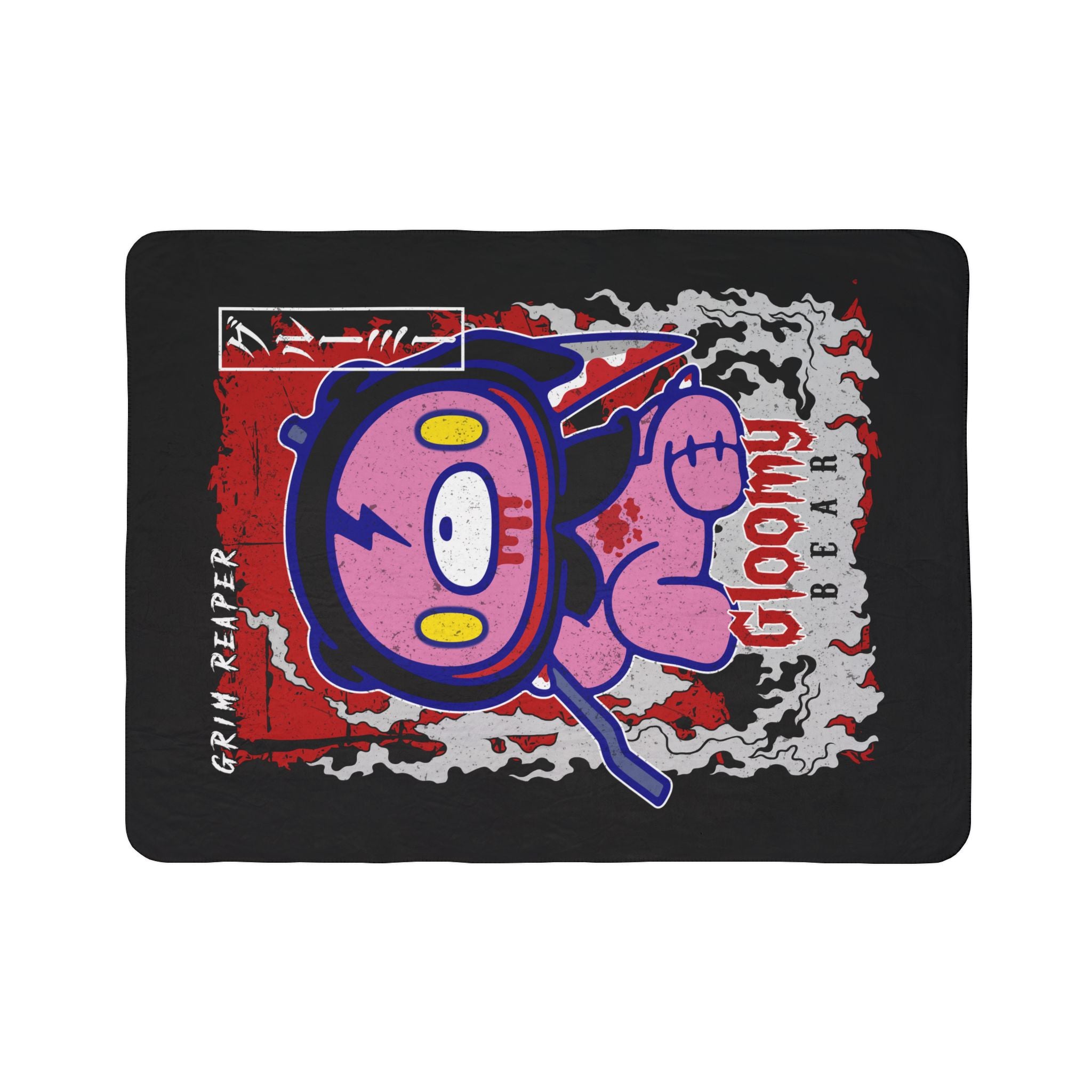 Grim Reaper Gloomy Bear halloween Fleece Sherpa Blanket
