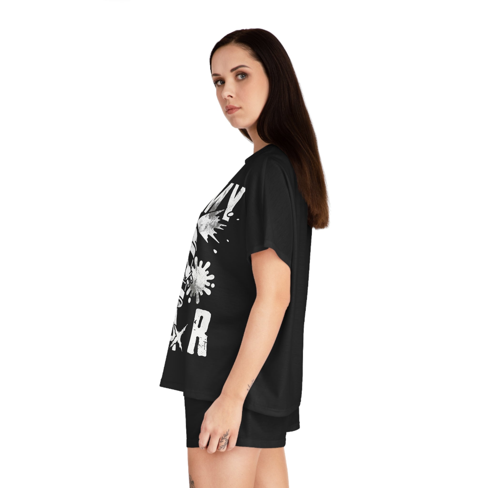 Gloomy Electrical Trash - Women's Short Pajama Set (AOP)