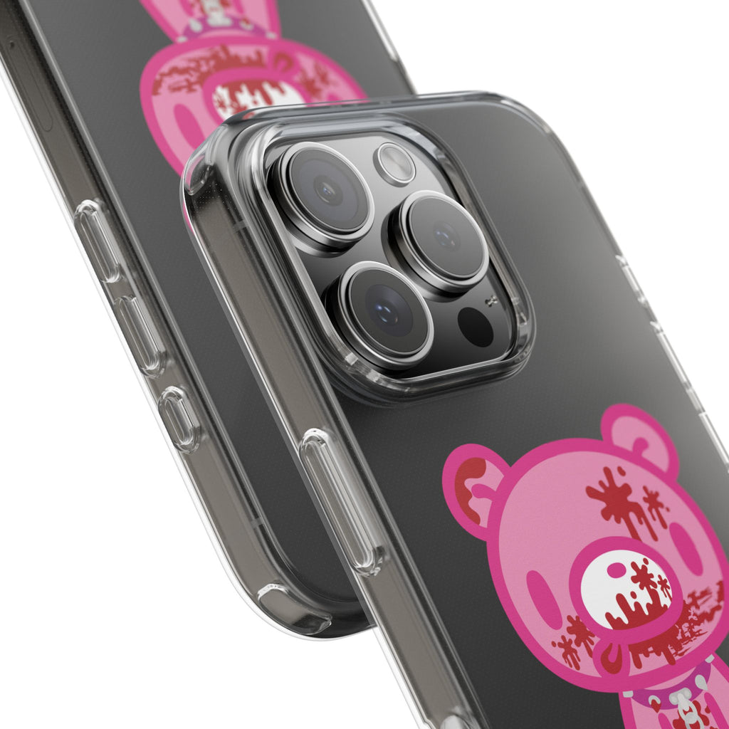 Pink Gloomy Bear Bloody - Clear Phone Case