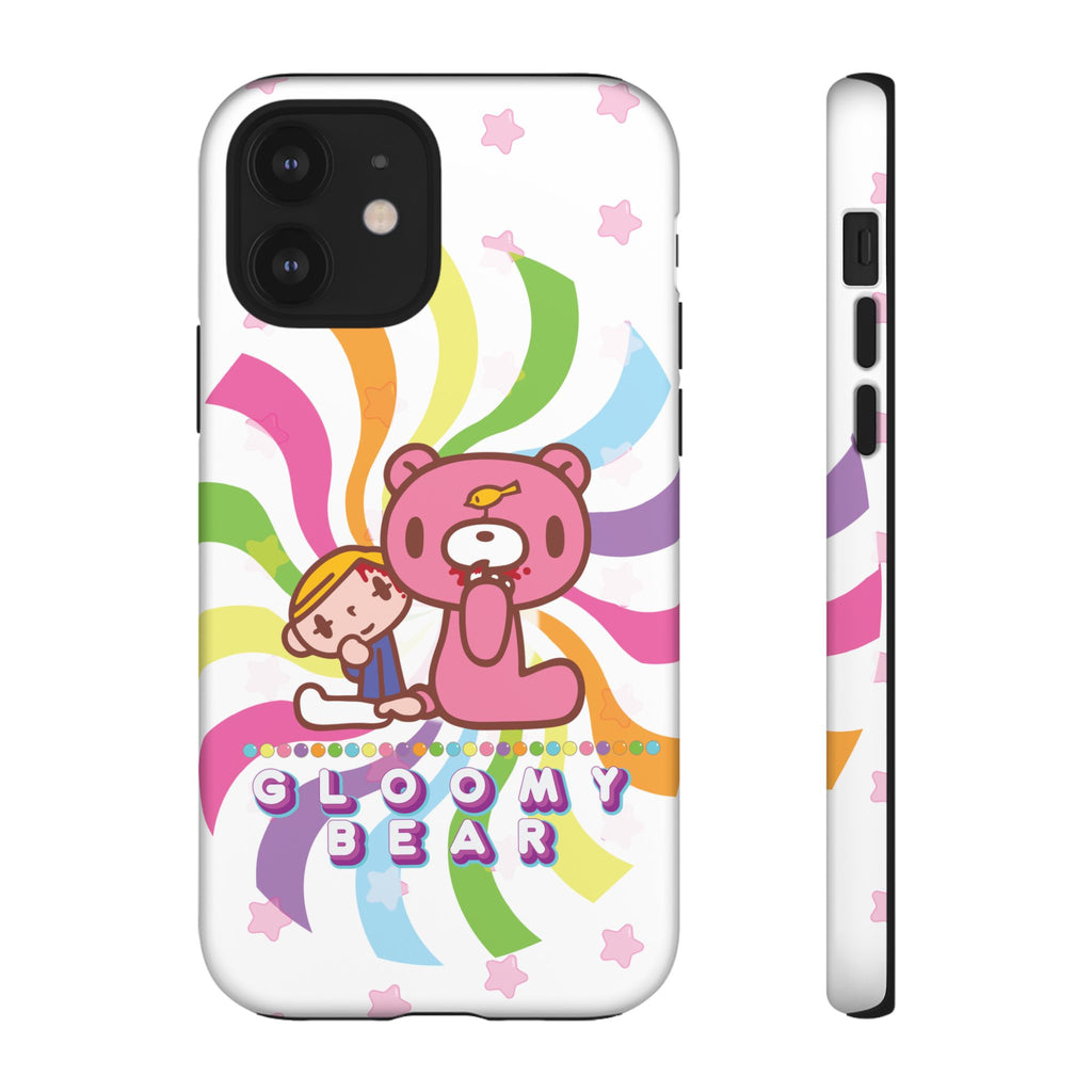 Swirly Rainbow Gloomy Bear - Tough Phone Case