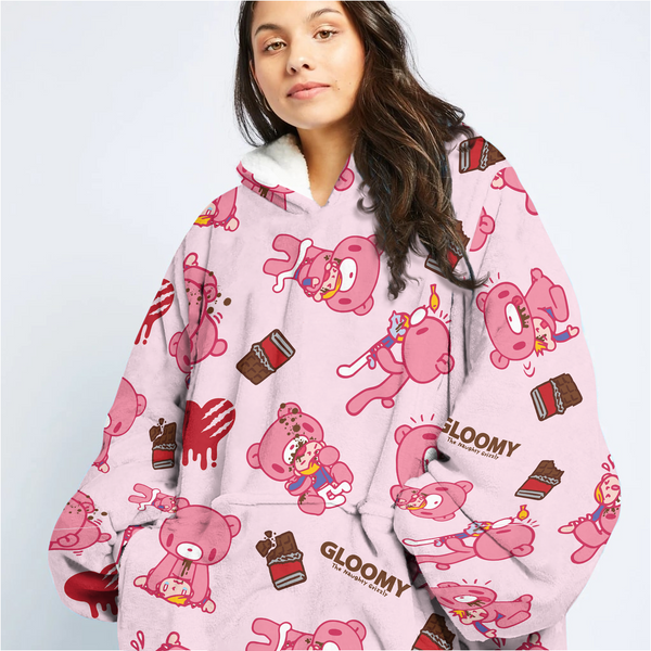 GLOOMY クマフード付きルームウェアセット Gloomy Bear Chocho Hugs Unisex Hooded Blanket