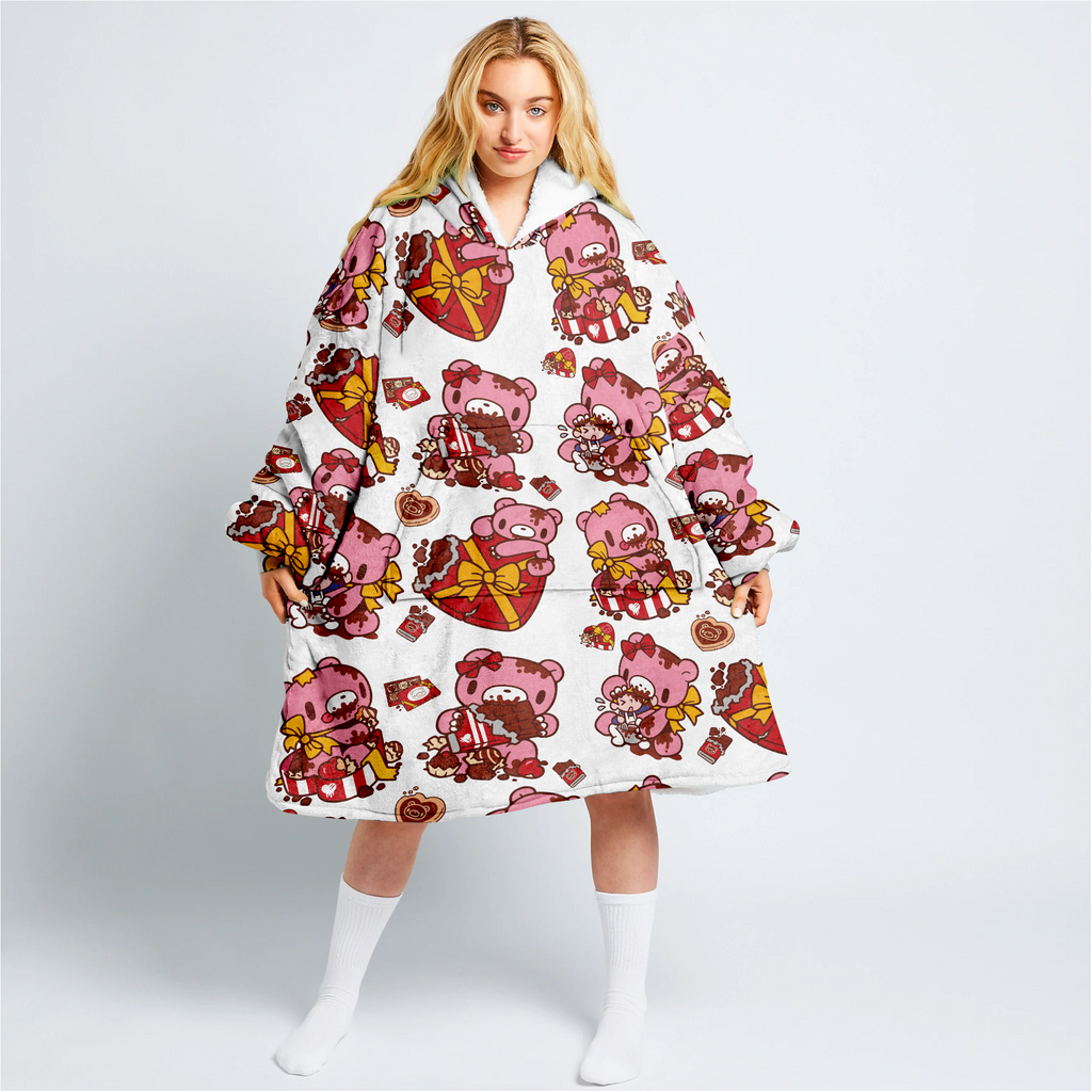 Gloomy Valentine Choco Women's Hooded Blanket