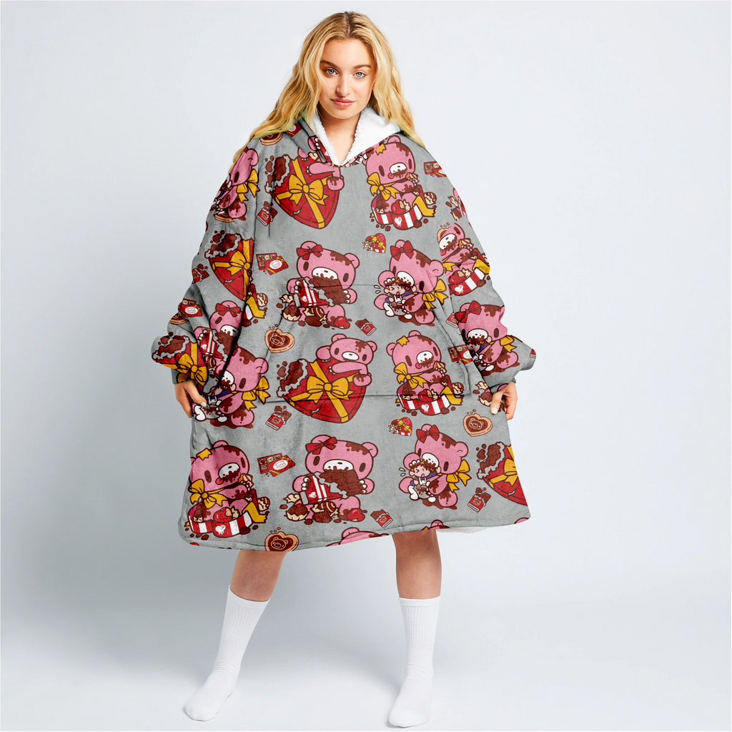 Gloomy Valentine Choco Women's Hooded Blanket