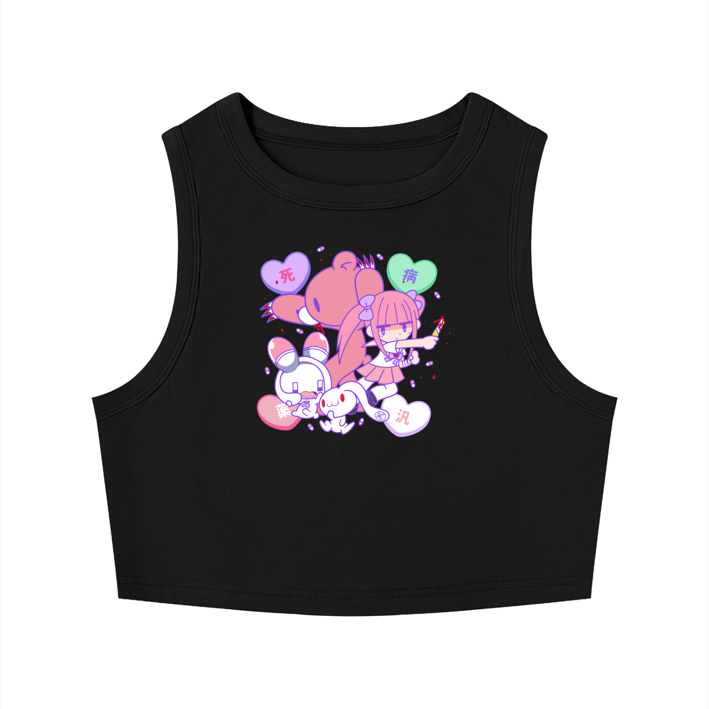 Menhera x Gloomy Tight Crewneck Crop Tank Top