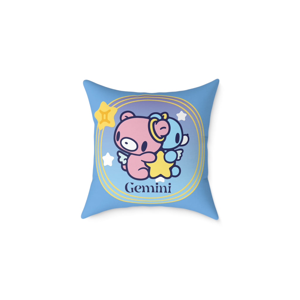 Gloomy Gemini Zodiac Square Poly Canvas Pillow