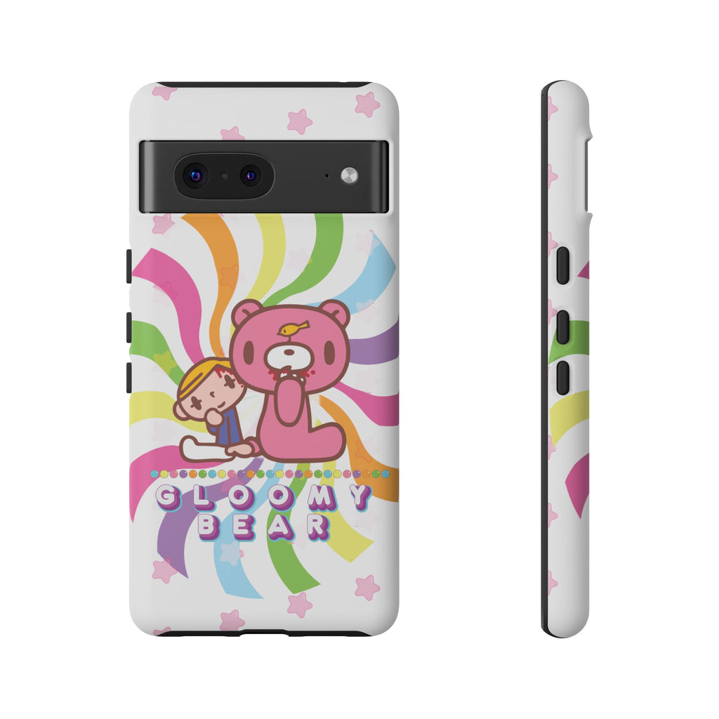 Swirly Rainbow Gloomy Bear - Tough Phone Case