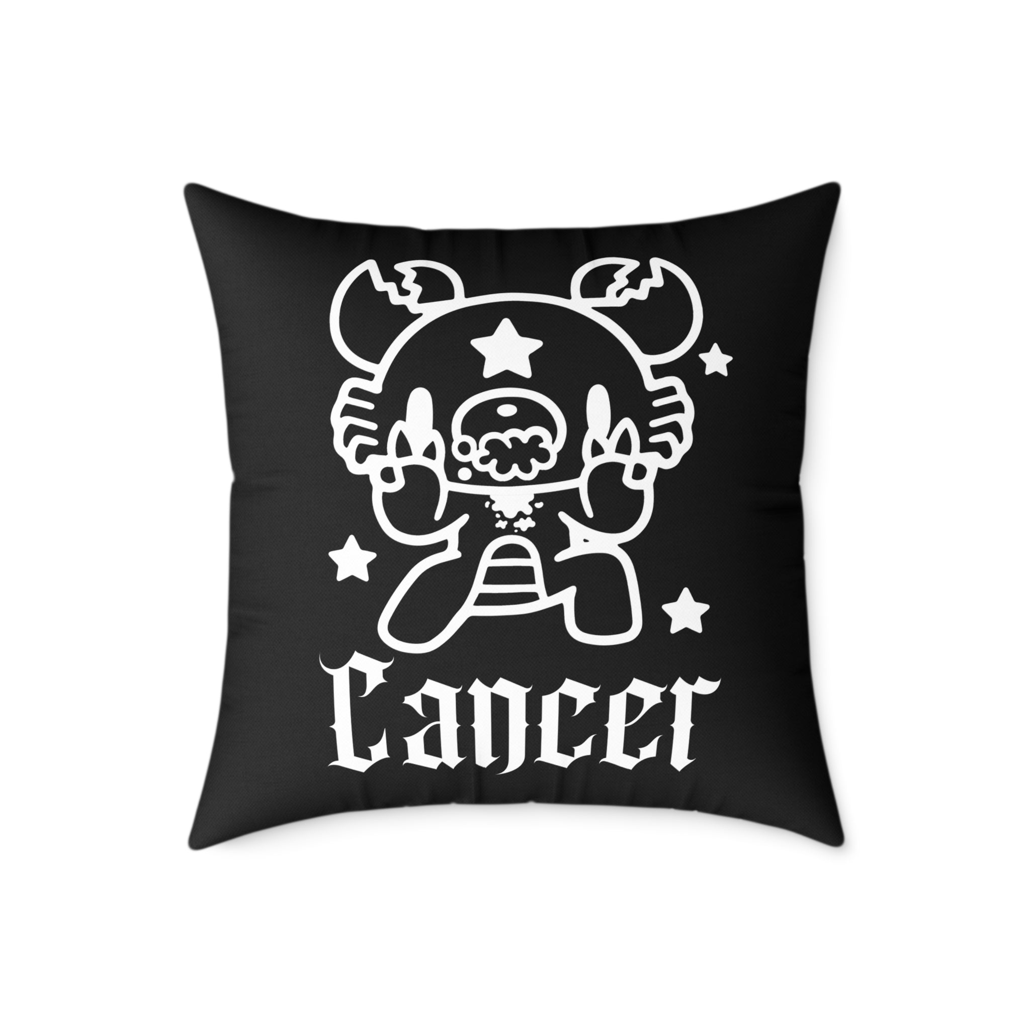 Gloomy Cancer Zodiac Square Poly Canvas Pillow