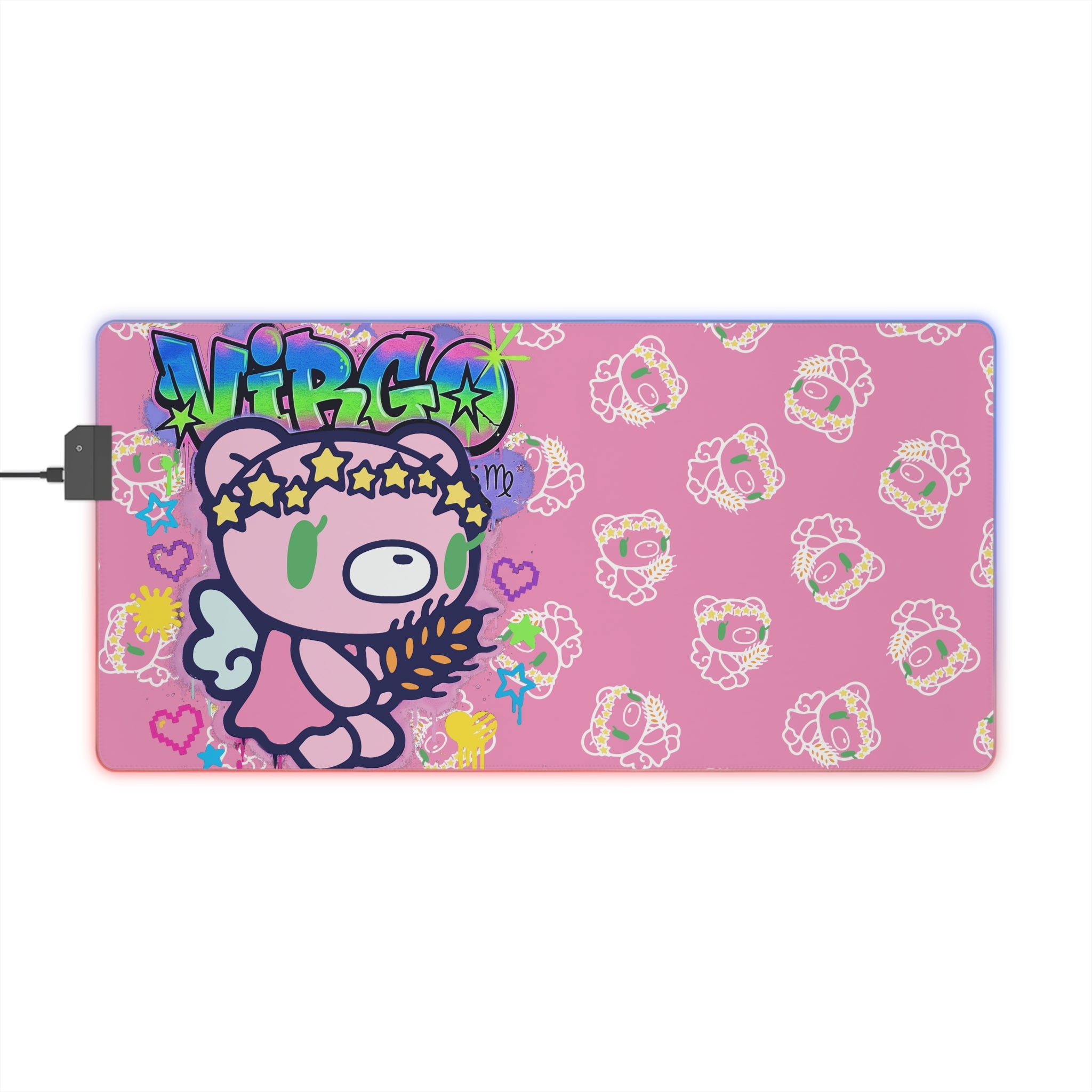 Virgo Zodiac  Gloomy Bear  LED Gaming Mouse Pad
