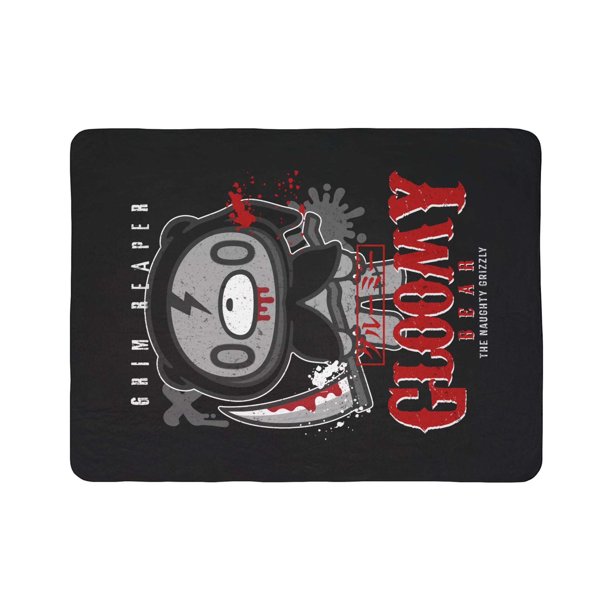 Grim Reaper Gloomy Bear halloween Fleece Sherpa Blanket