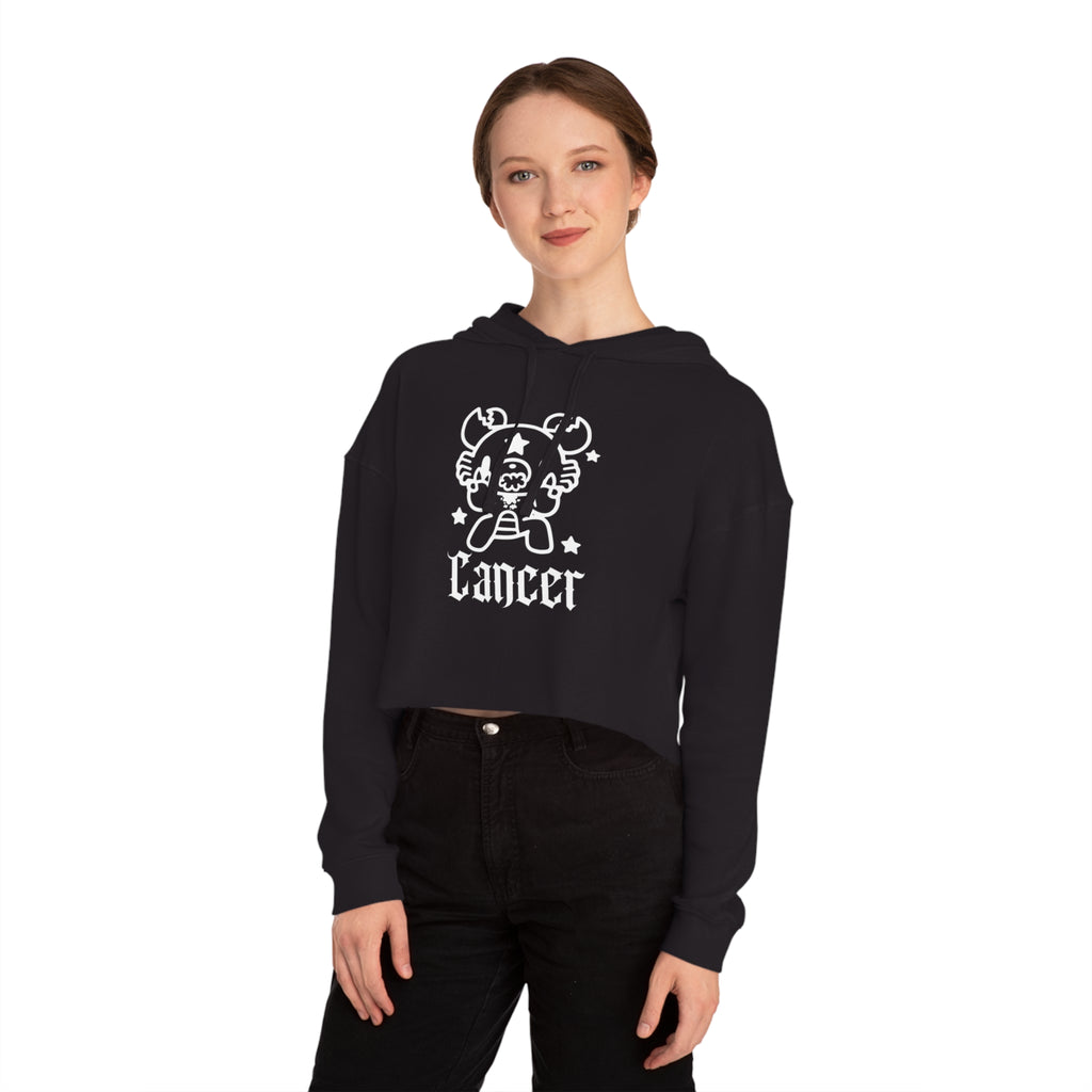 Gloomy Cancer Zodiac Women’s Cropped Hooded Sweatshirt