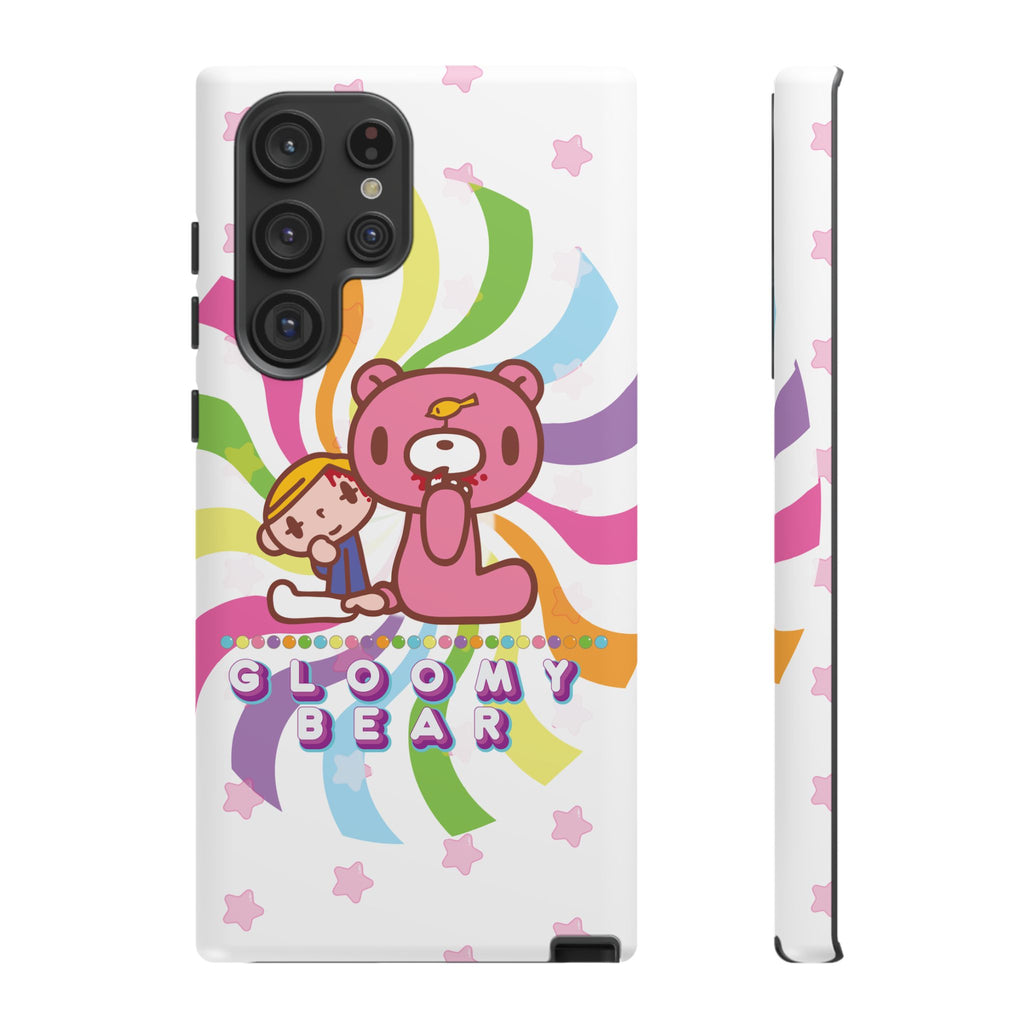 Swirly Rainbow Gloomy Bear - Tough Phone Case