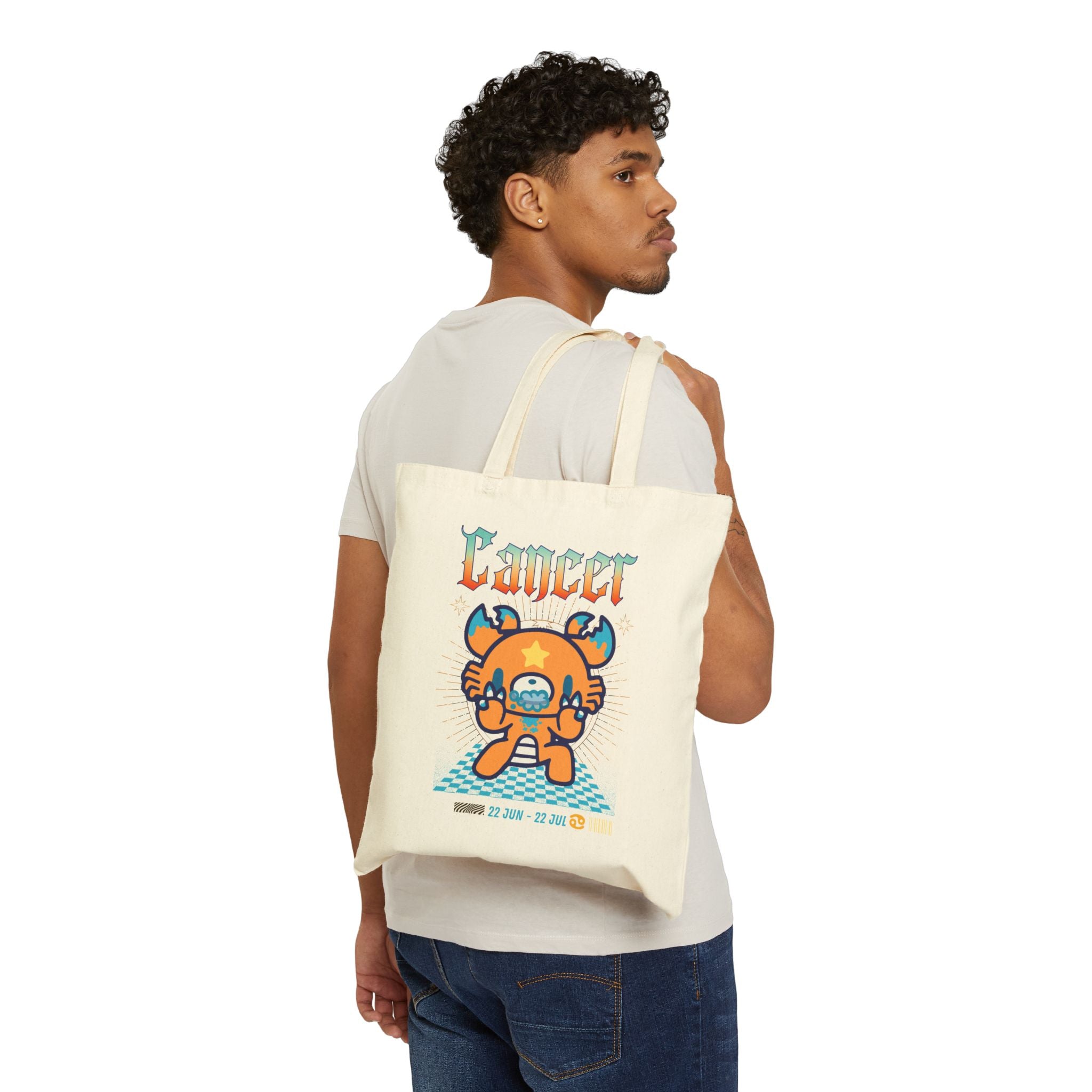 Gloomy Zodiac Cancer Canvas Tote Bag