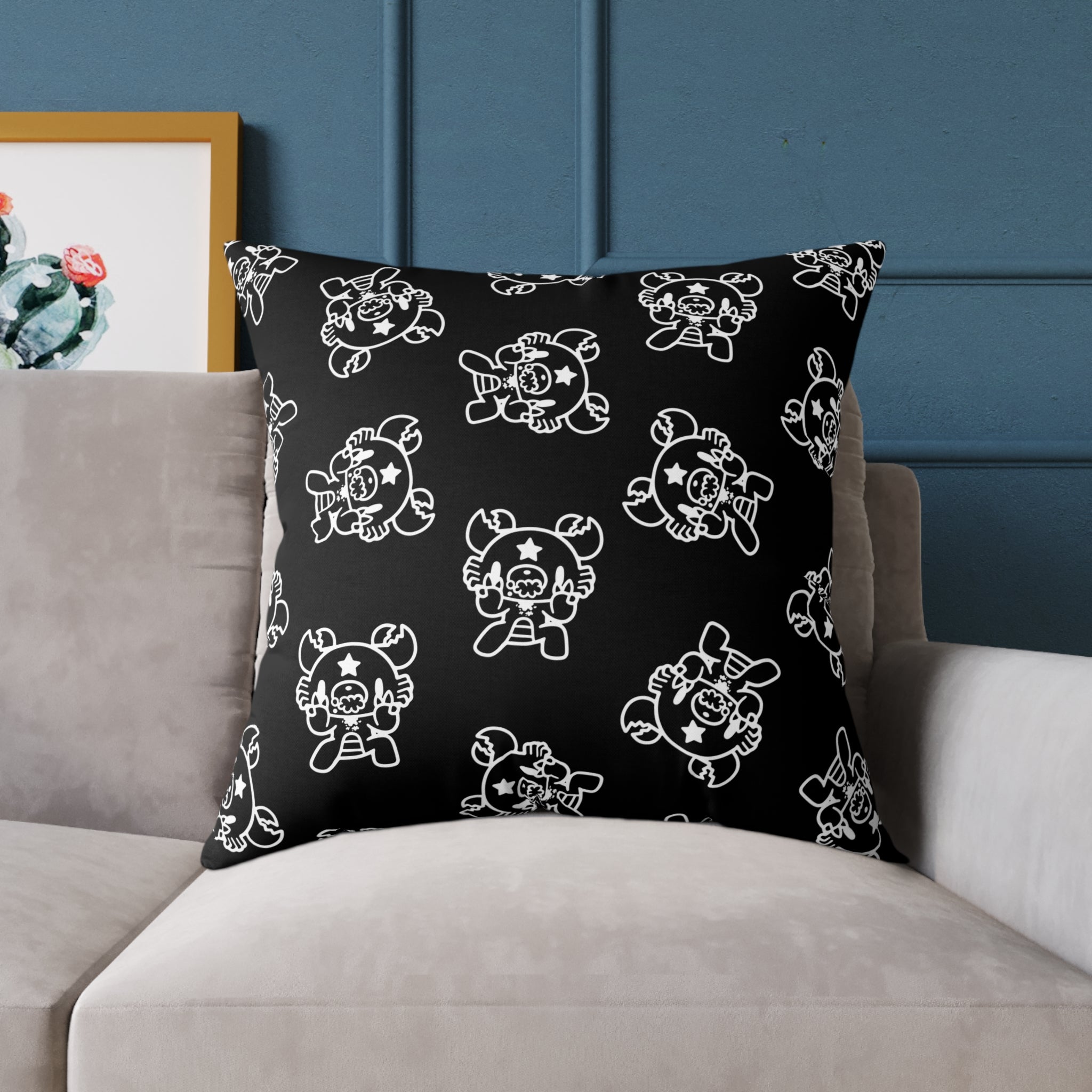 Gloomy Cancer Zodiac Square Poly Canvas Pillow