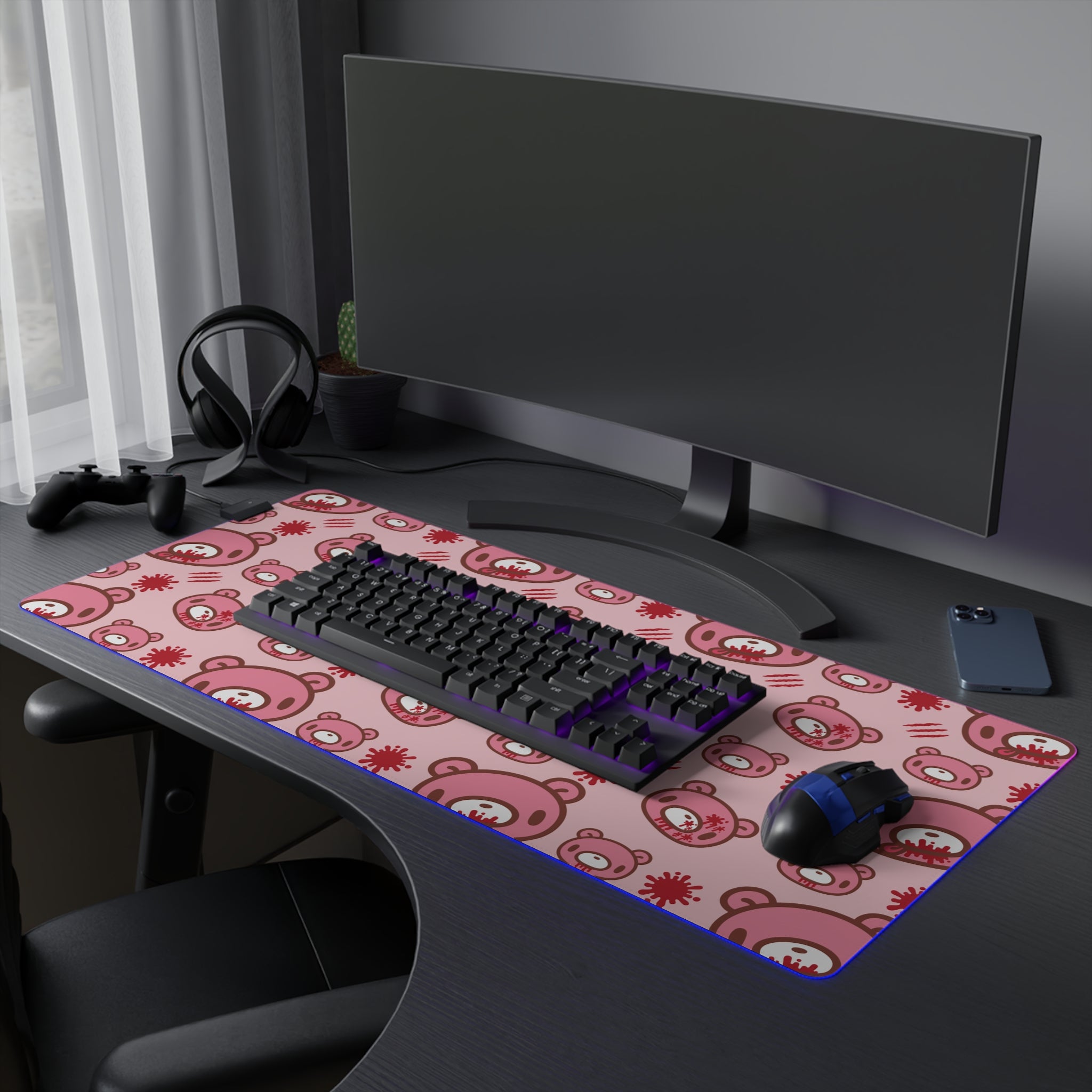 Gloomy Bear LED Gaming Mouse Pad