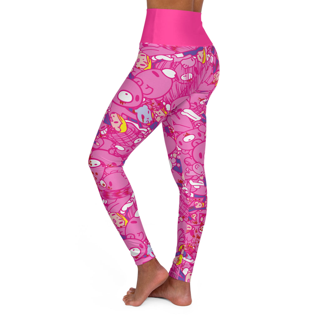 Gloomy Chaos [Pink] - High Waisted Yoga Leggings