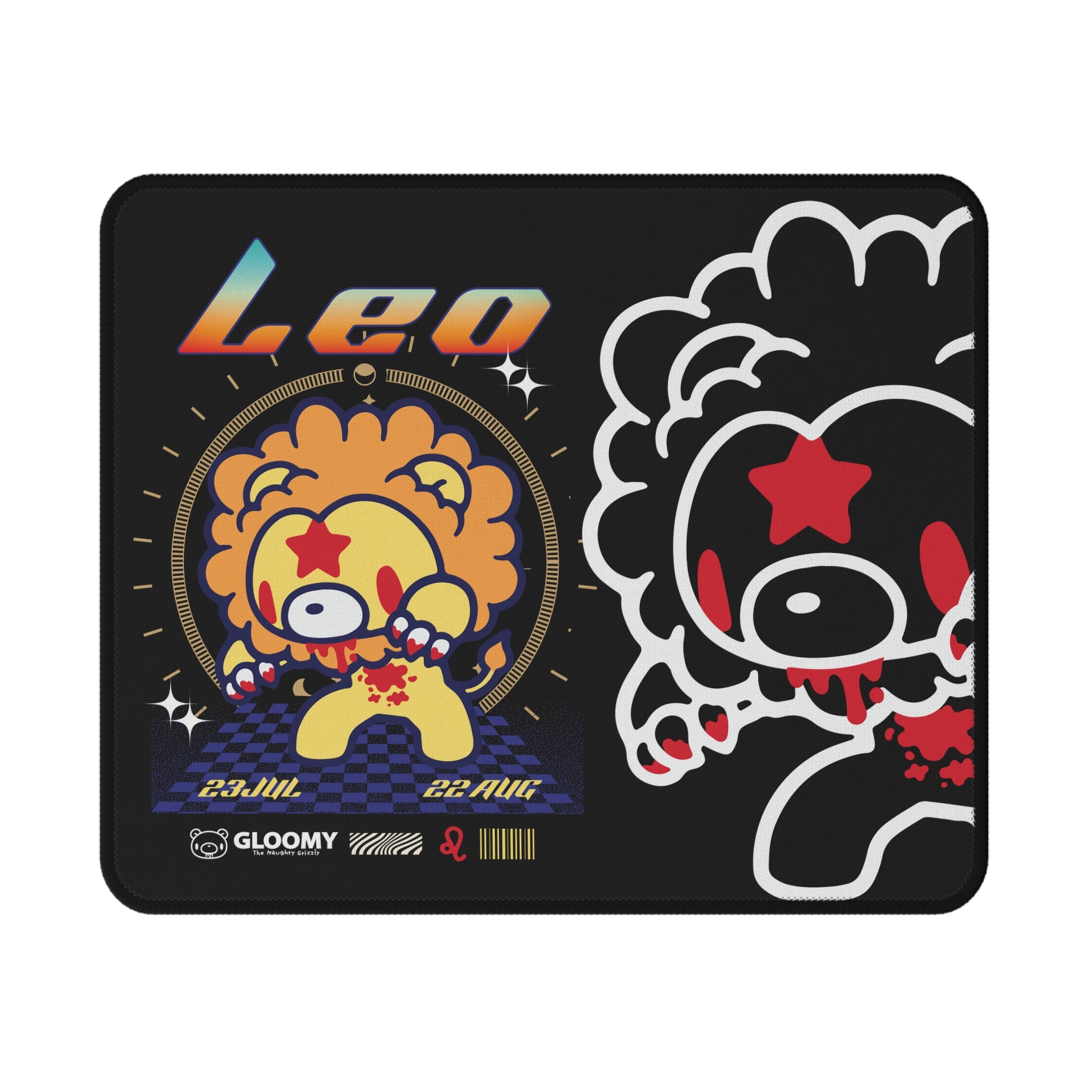 Leo Zodiac Gloomy  Bear Non-Slip Gaming Mouse Pad