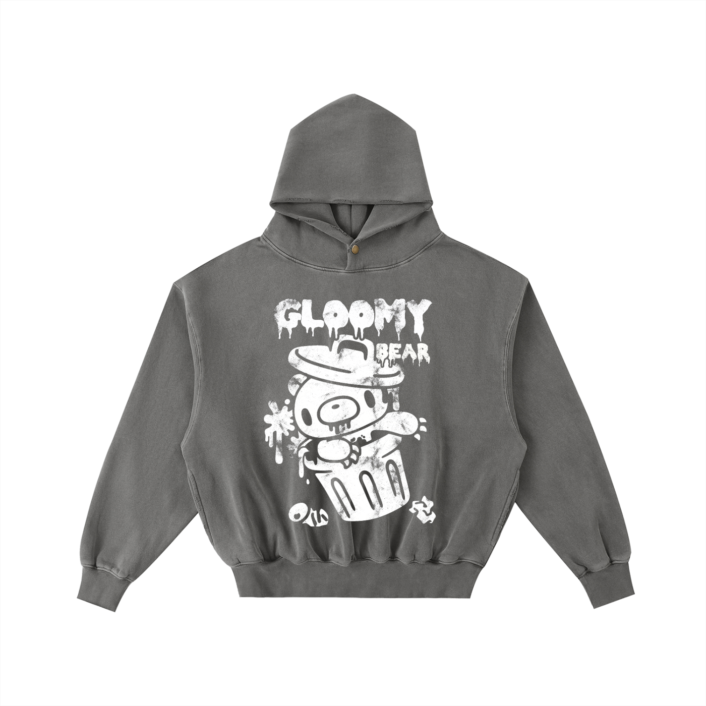 Gloomy Trash Monochrome Collections Washed Fleece Hoodie
