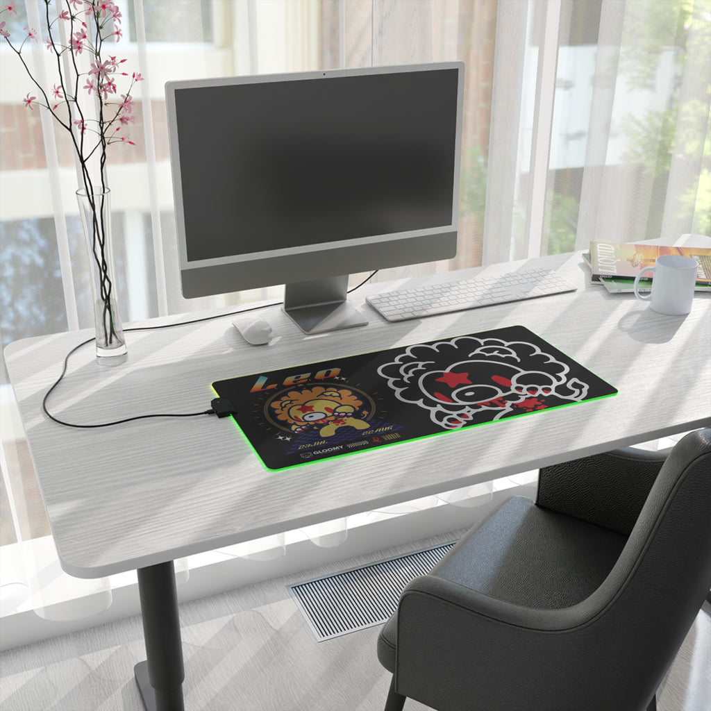 Leo Zodiac gloomy bear LED Gaming Mouse Pad
