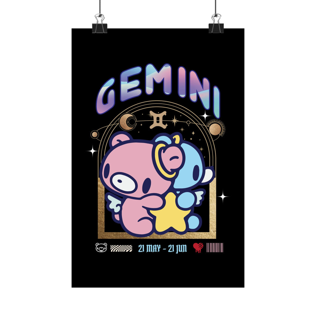 Gloomy gemini Zodiac Satin Posters (300gsm)