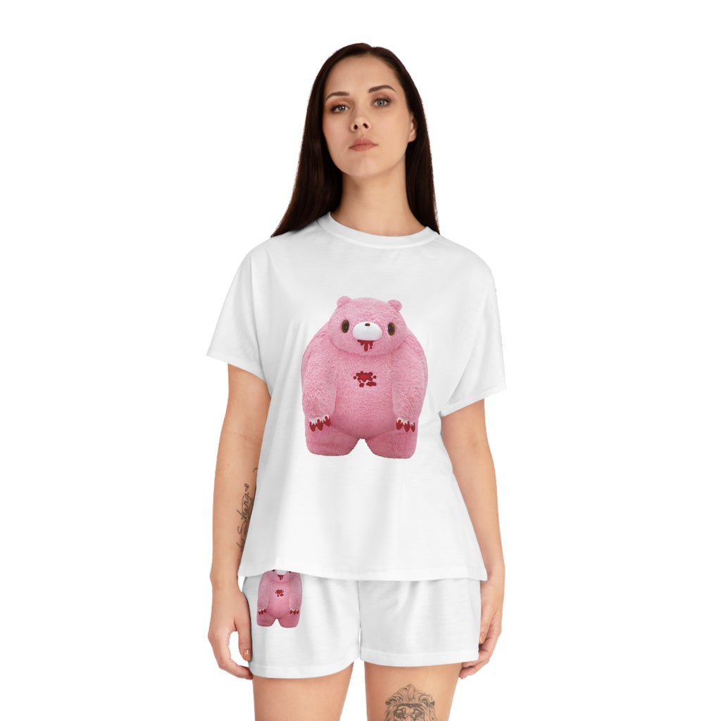 Chubby Gloomy Bear Y2K - Women's Short Pajama Set (AOP)