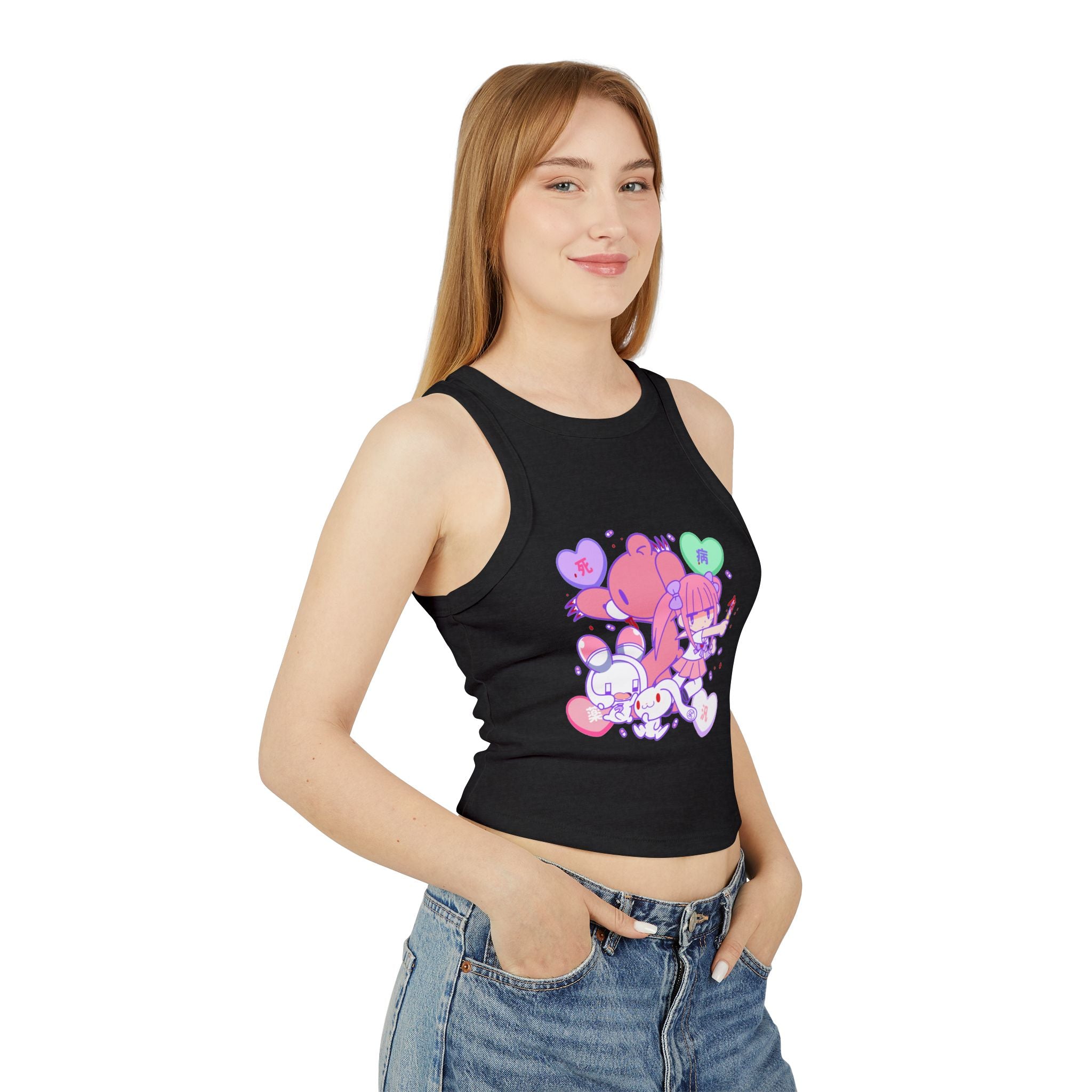 Menhera x Gloomy Bear Women's Micro Rib Racer Tank Top