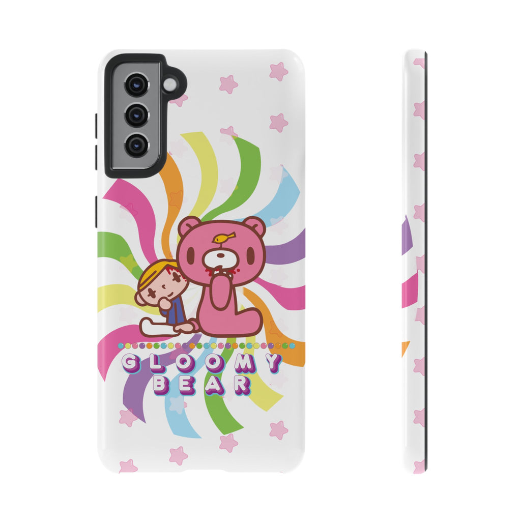 Swirly Rainbow Gloomy Bear - Tough Phone Case