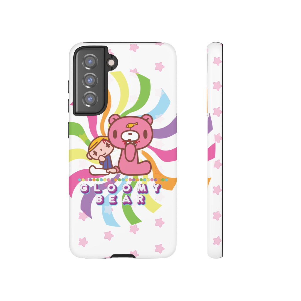 Swirly Rainbow Gloomy Bear - Tough Phone Case