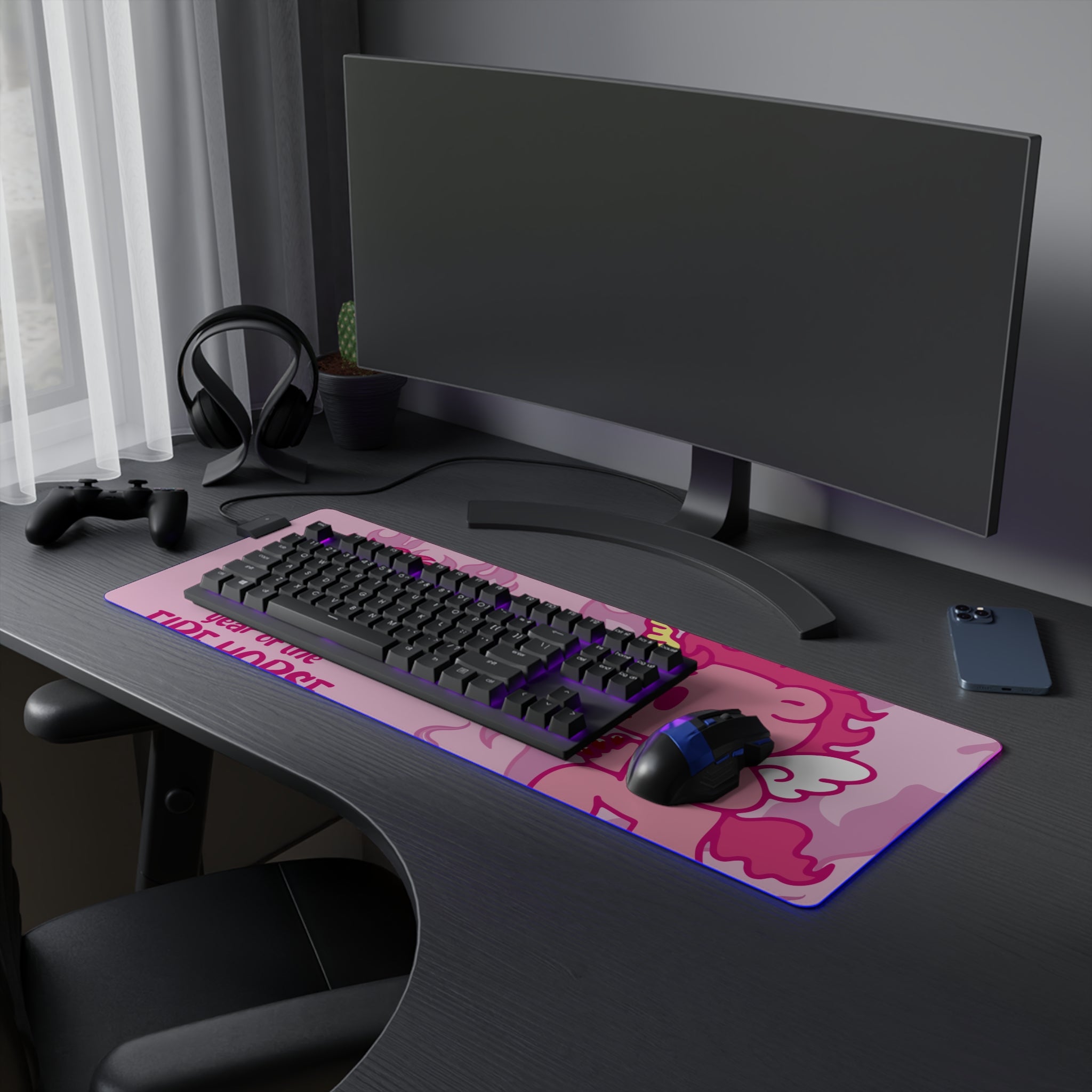Fire Horse Gloomy Bear LED Gaming Mouse Pad