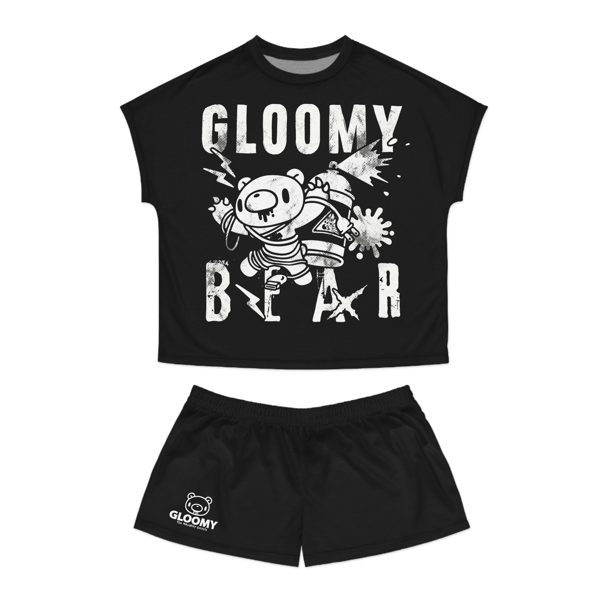 Gloomy Electrical Trash - Women's Short Pajama Set (AOP)