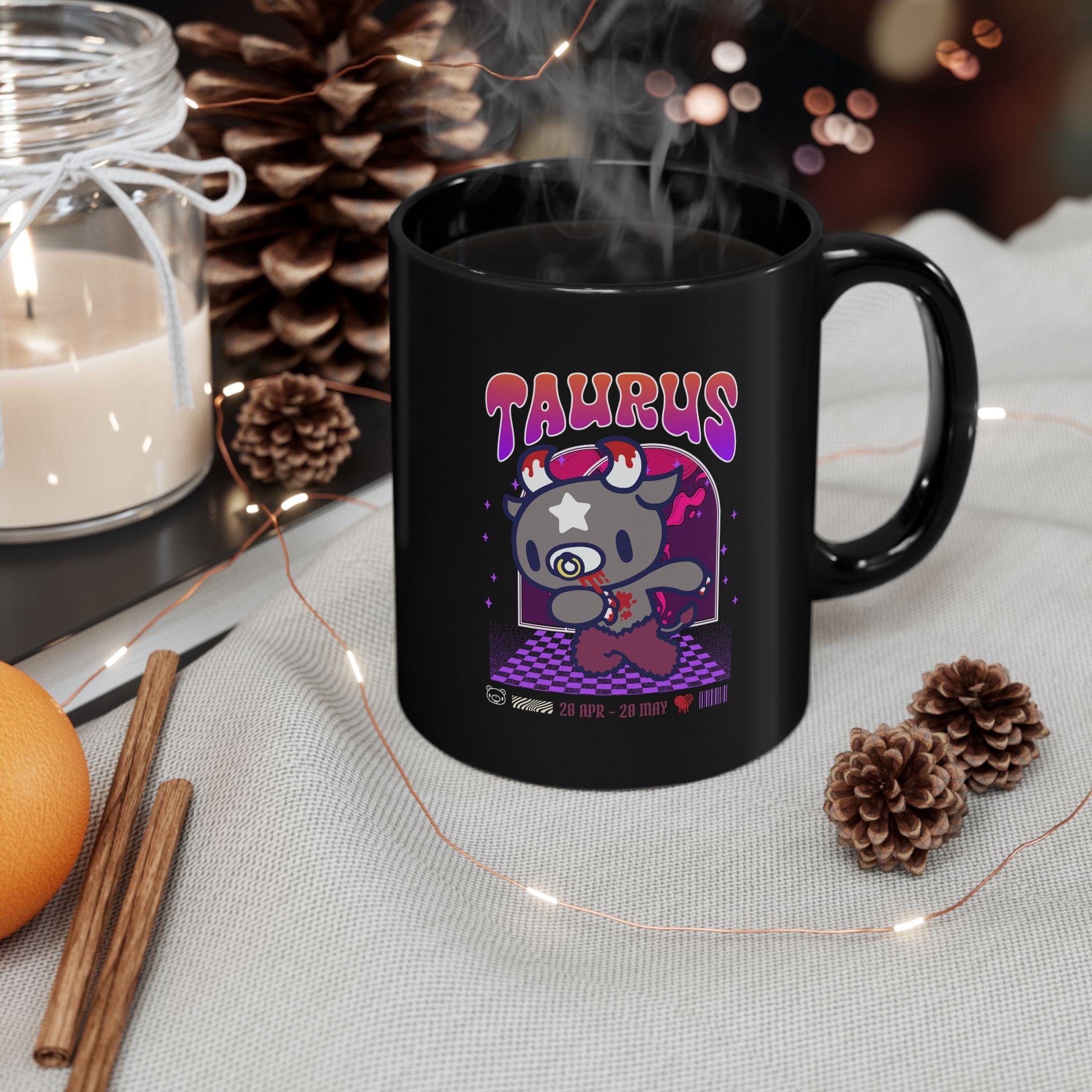 Gloomy Taurus zodiac Black Mug (11oz, 15oz)