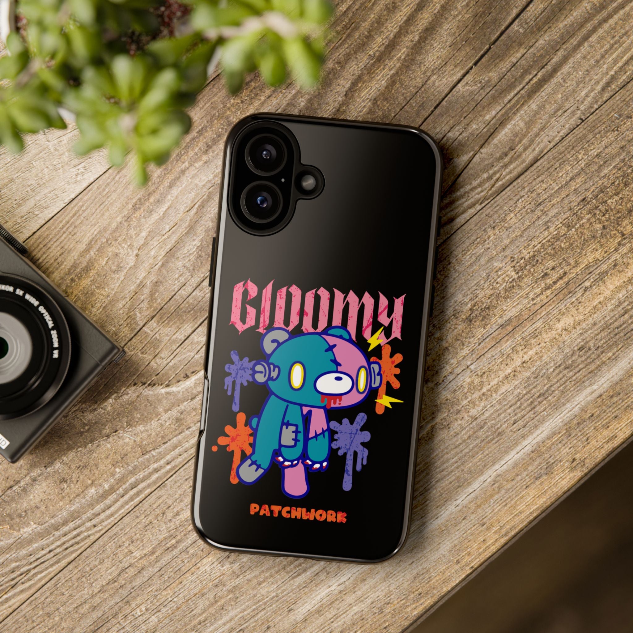 gloomy bear Halloween patchwork Phone Case