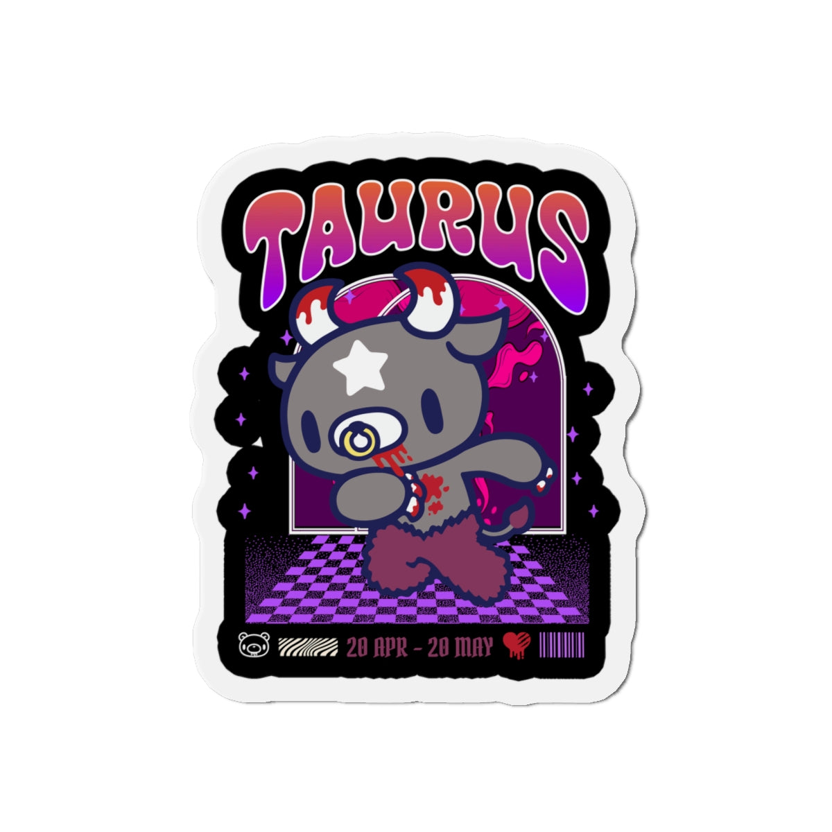 Gloomy Taurus Zodiac  Die-Cut Magnets