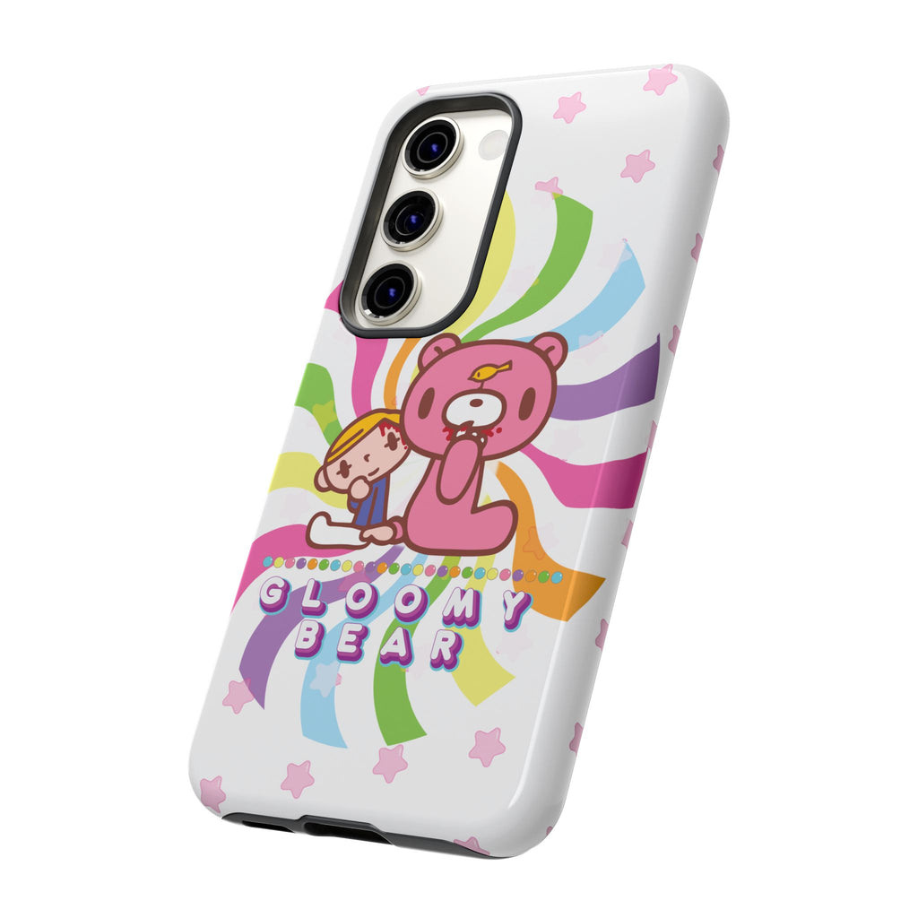 Swirly Rainbow Gloomy Bear - Tough Phone Case