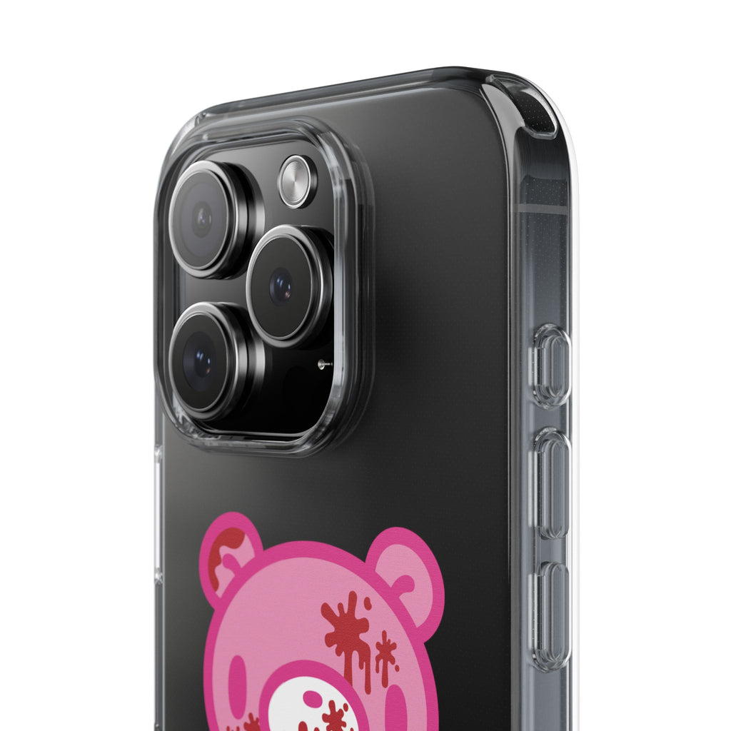 Pink Gloomy Bear Bloody - Clear Phone Case