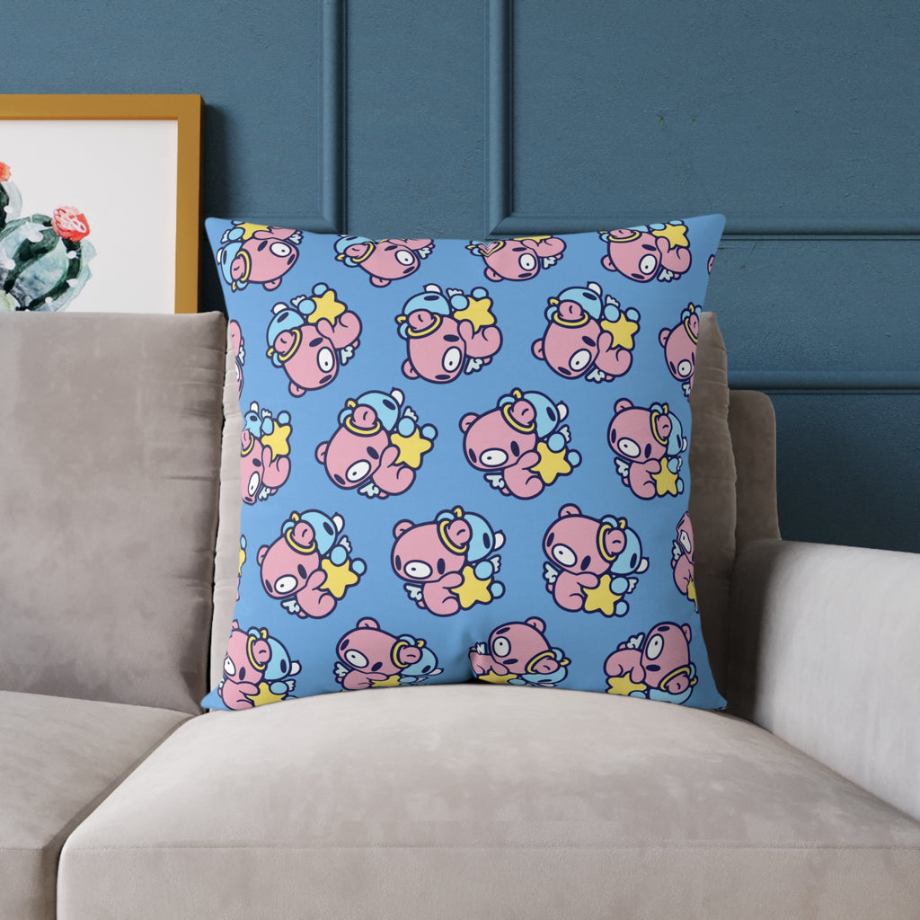 Gloomy Gemini Zodiac Square Poly Canvas Pillow