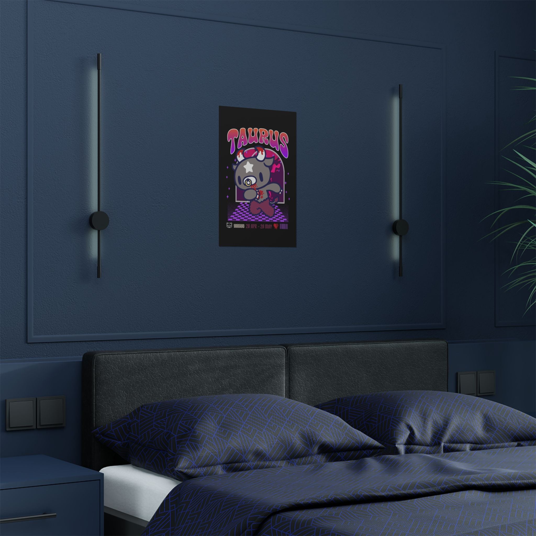 Gloomy Taurus Zodiac Satin Posters (300gsm)