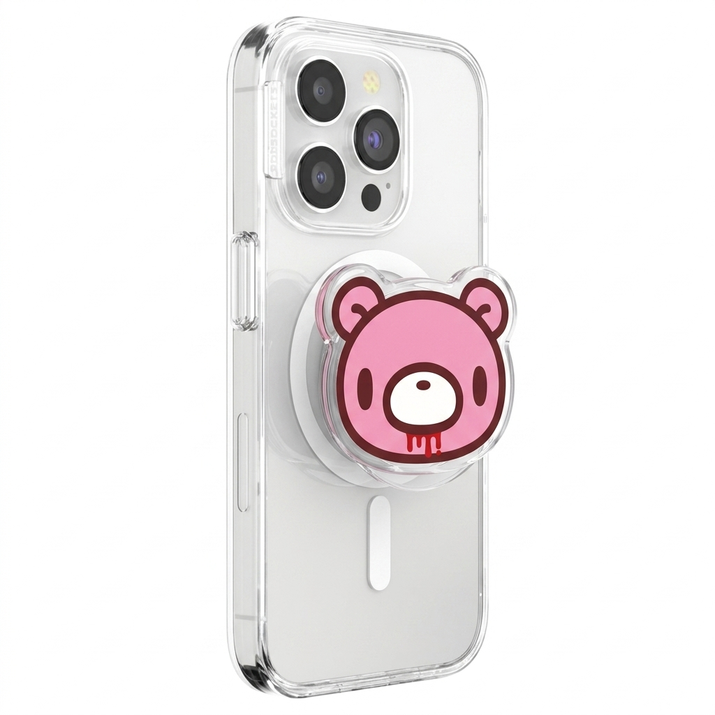 Gloomy Bear Phone Grip with Magnetic Ring - Pink