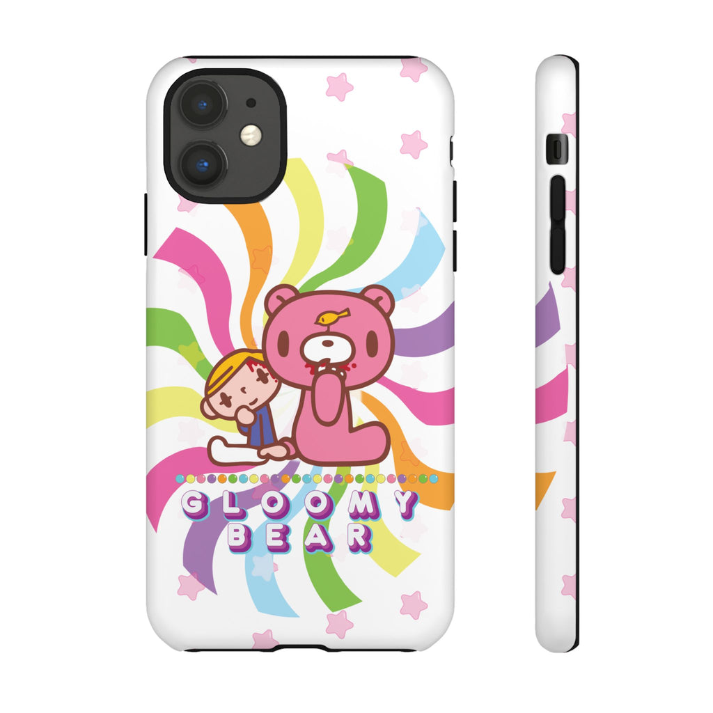 Swirly Rainbow Gloomy Bear - Tough Phone Case