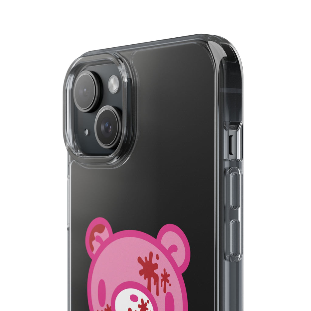 Pink Gloomy Bear Bloody - Clear Phone Case