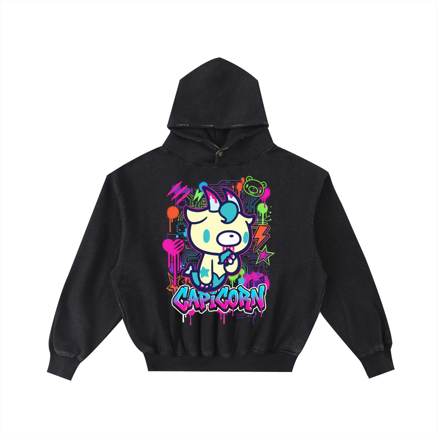 Capricorn Gloomy Washed Fleece Hoodie