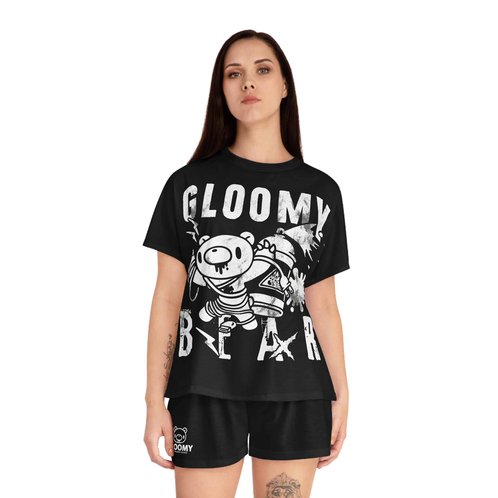 Gloomy Electrical Trash - Women's Short Pajama Set (AOP)