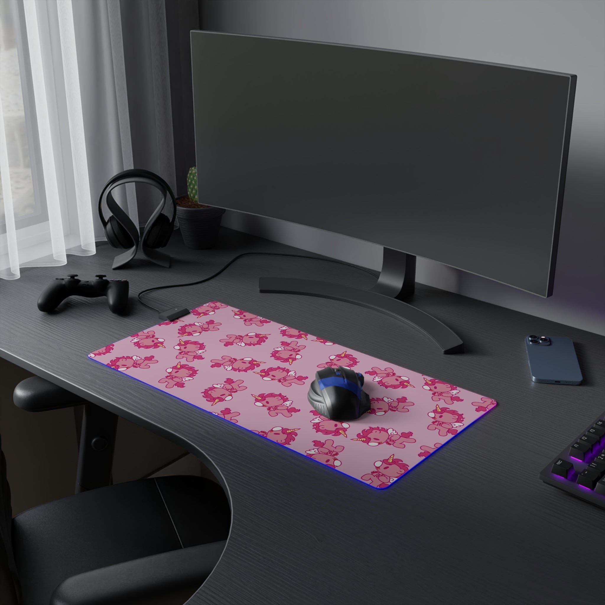 Fire Horse Gloomy Bear LED Gaming Mouse Pad