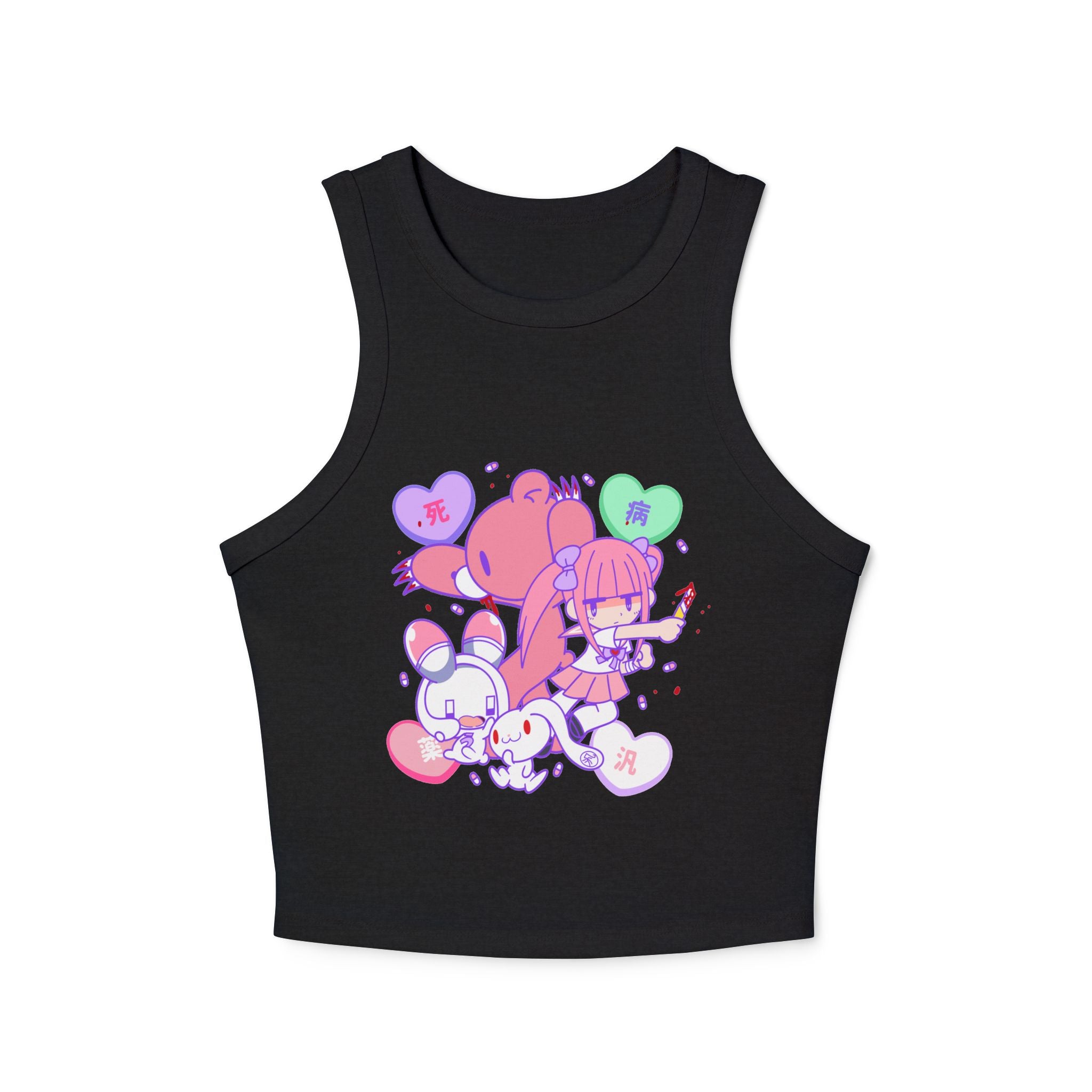 Menhera x Gloomy Bear Women's Micro Rib Racer Tank Top