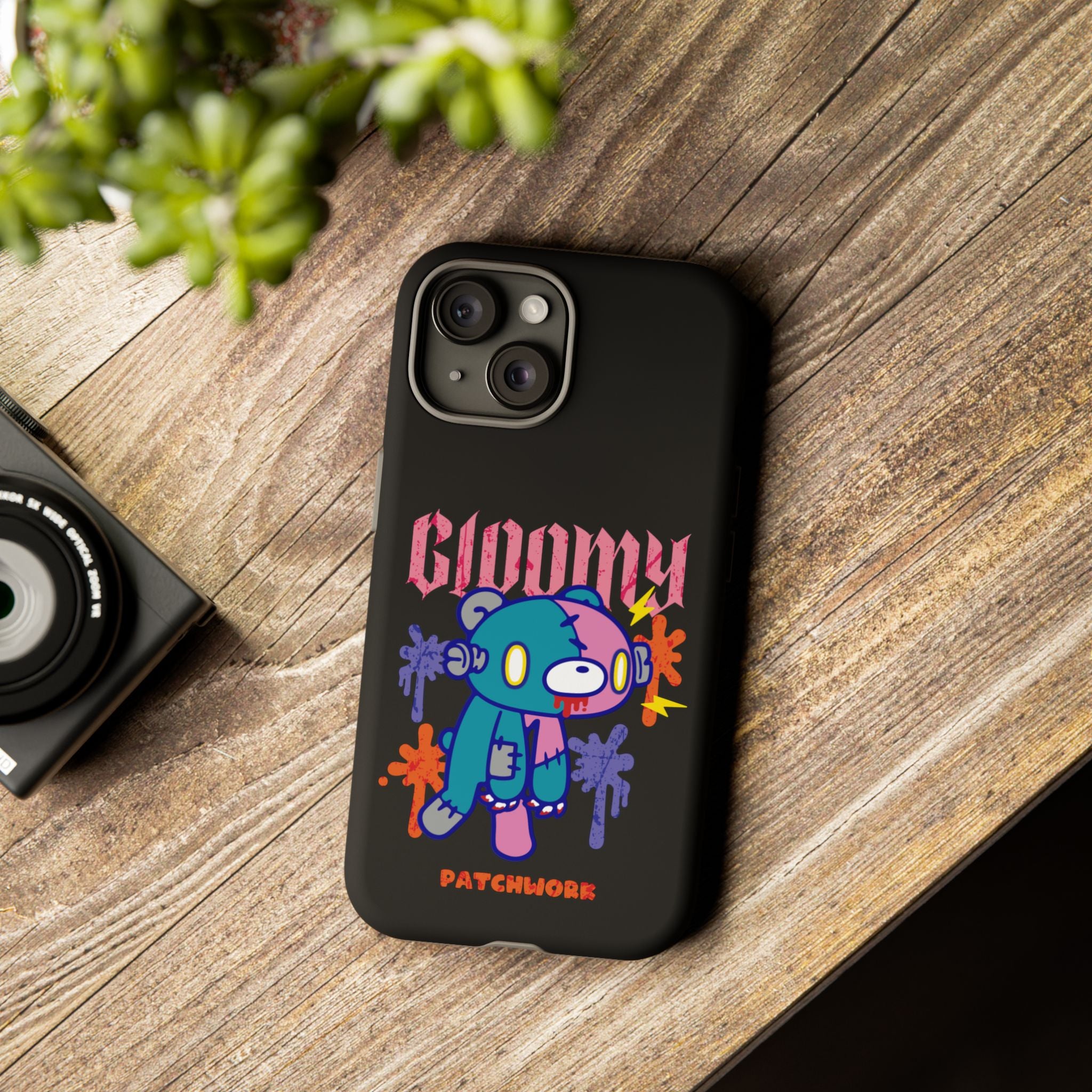 gloomy bear Halloween patchwork Phone Case