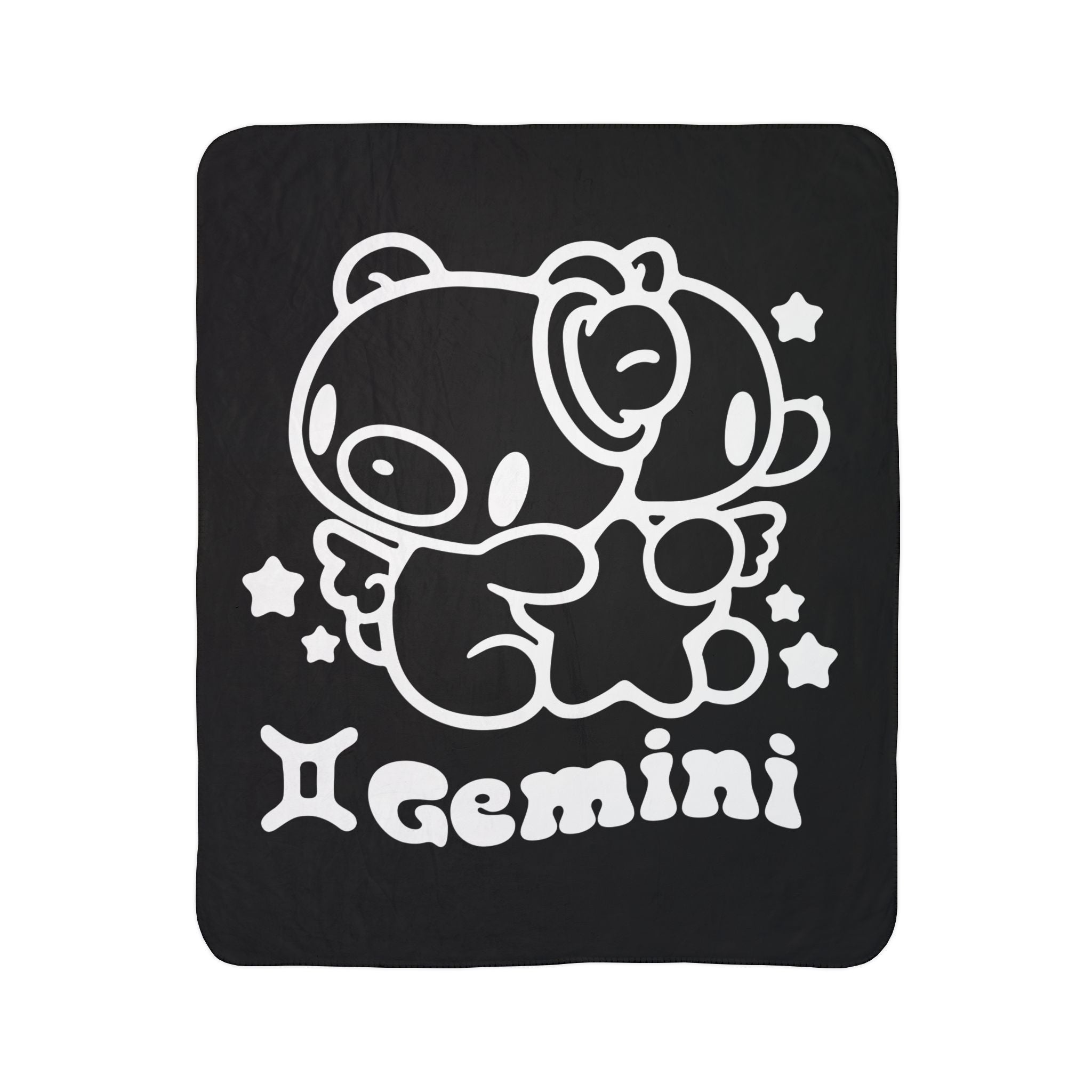 Gloomy Bear gemini Zodiac Fleece Sherpa Blanket