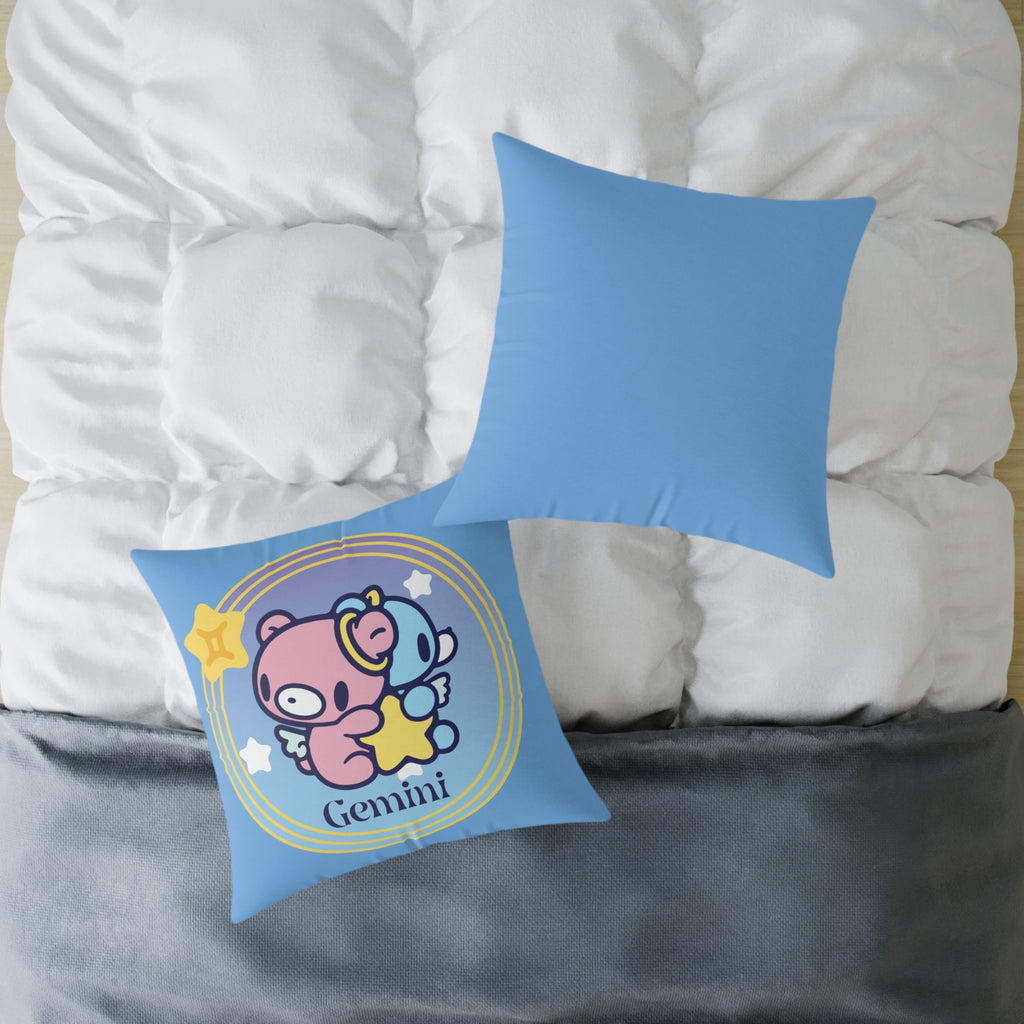 Gloomy Gemini Zodiac Square Poly Canvas Pillow