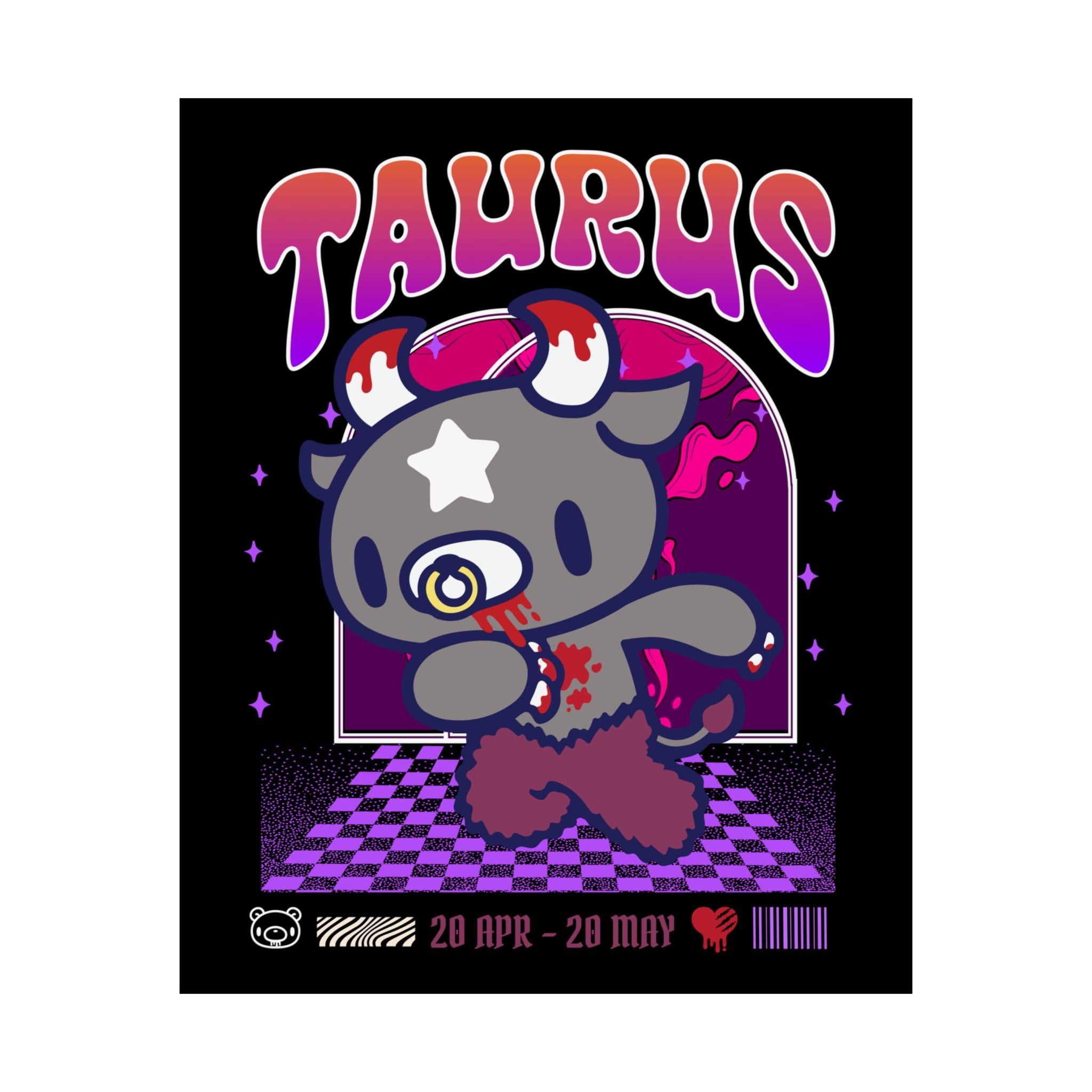 Gloomy Taurus Zodiac Satin Posters (300gsm)