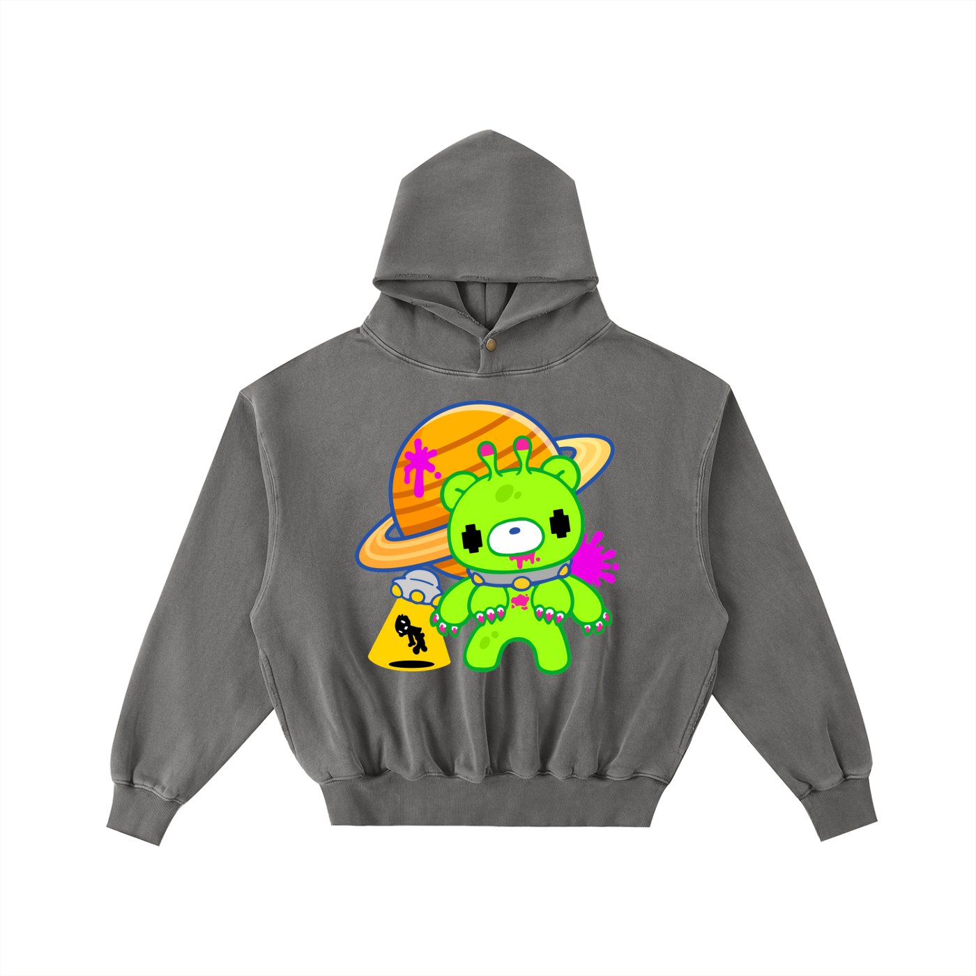 Alien Gloomy  Washed Fleece Hoodie